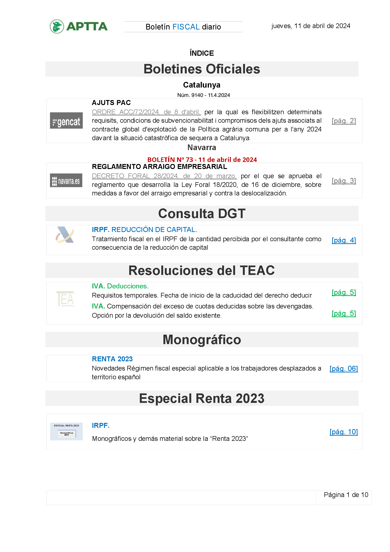 Boletín fiscal 11/04/2024