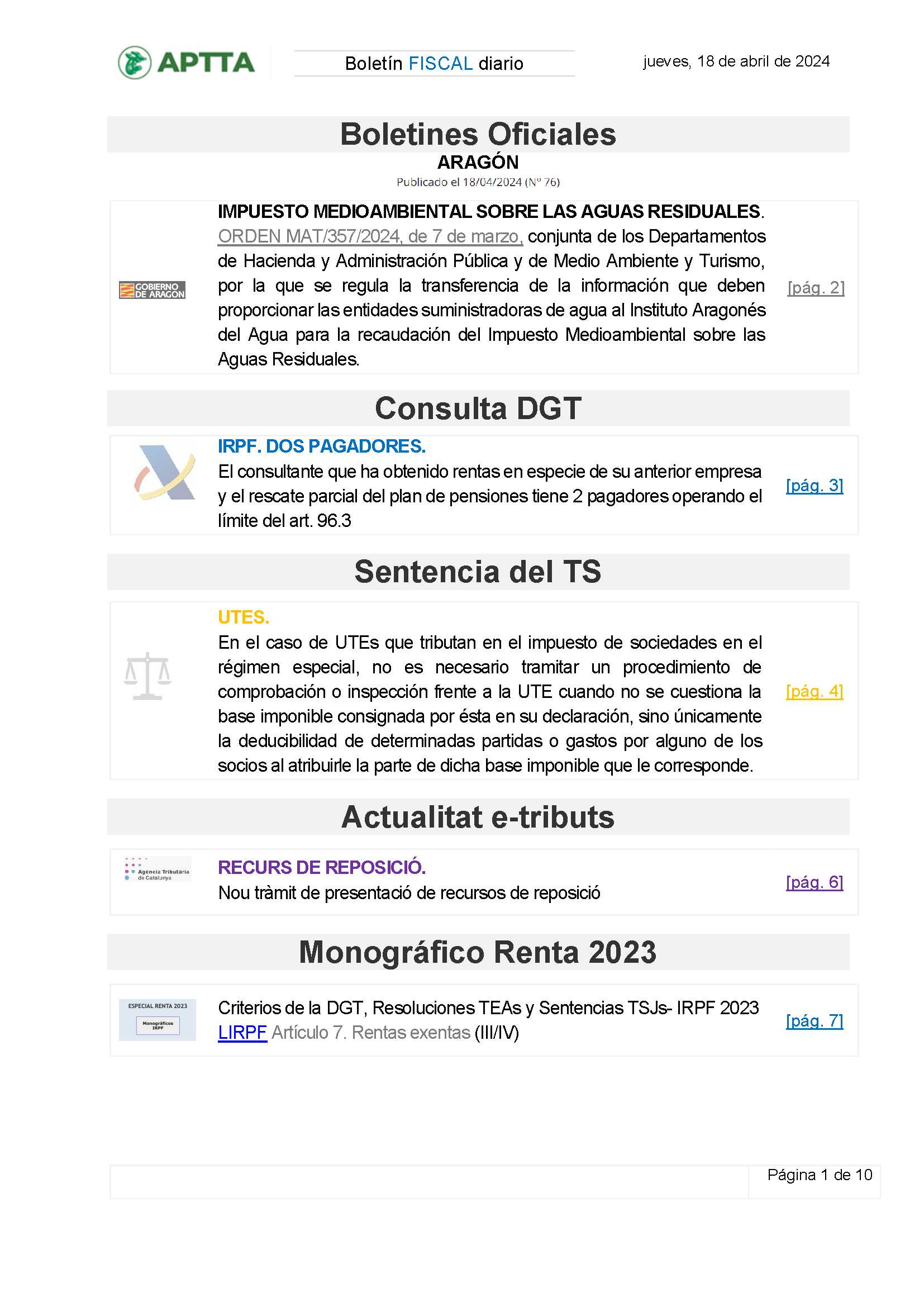 Boletín fiscal 18/04/2024