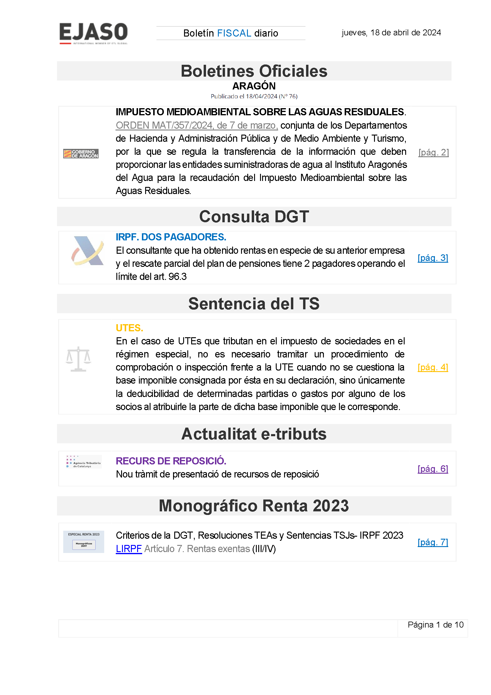 Boletín fiscal 18/04/2024