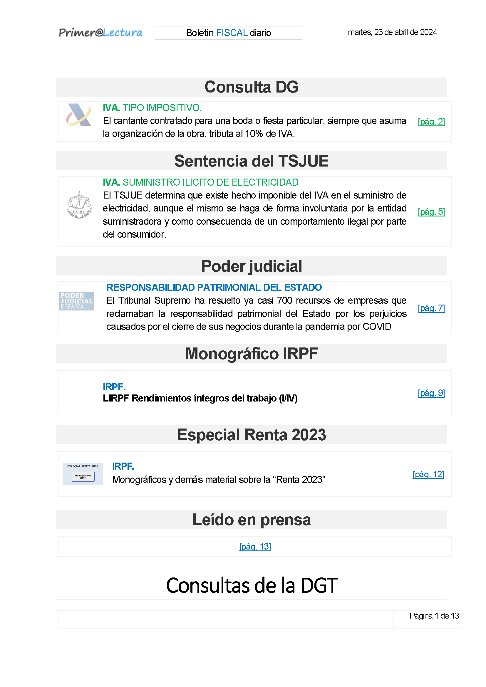 Boletín fiscal 23/04/2024