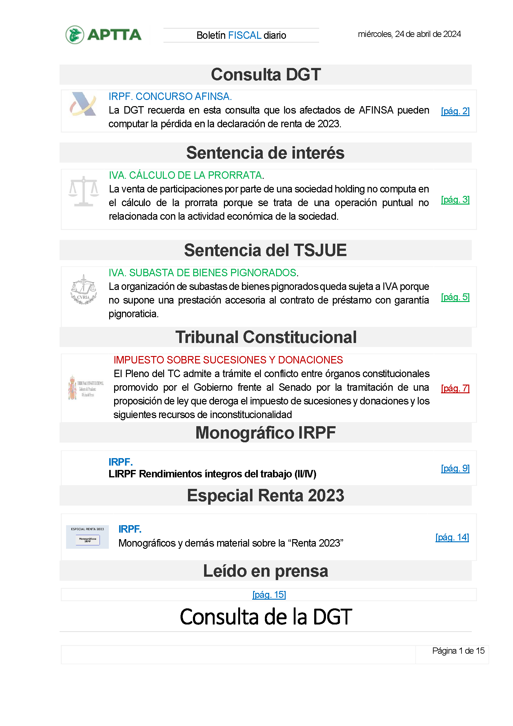 Boletín fiscal 24/04/2024
