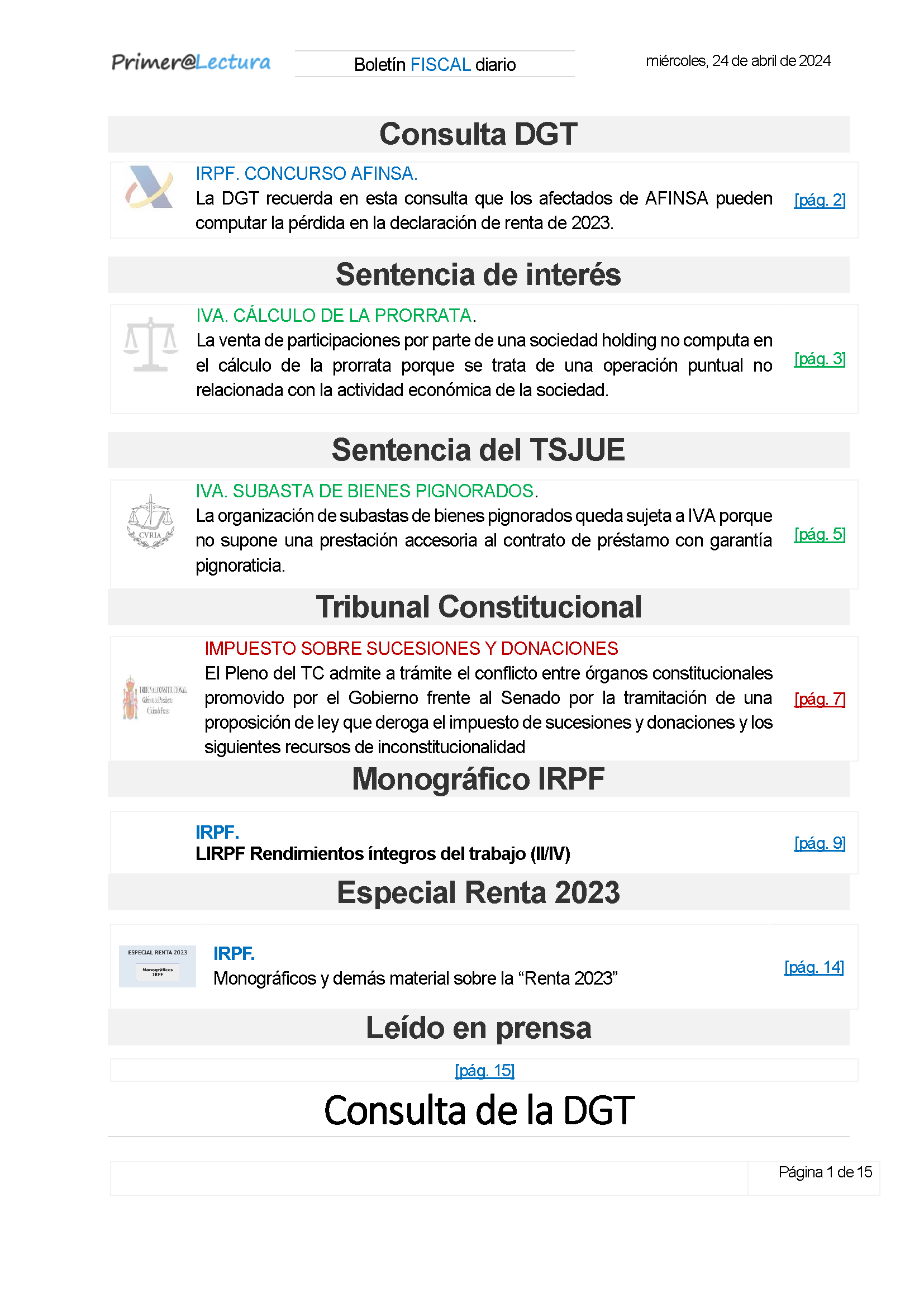 Boletín fiscal 24/04/2024