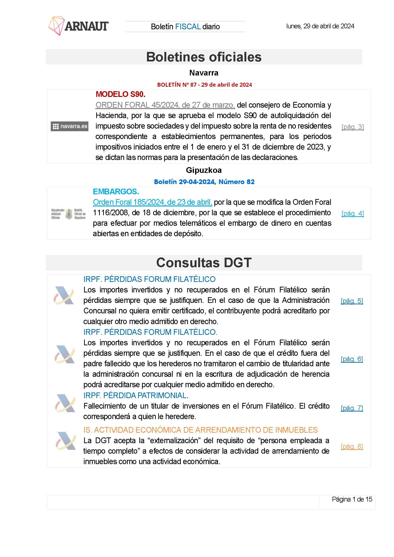 Boletín fiscal 29/04/2024