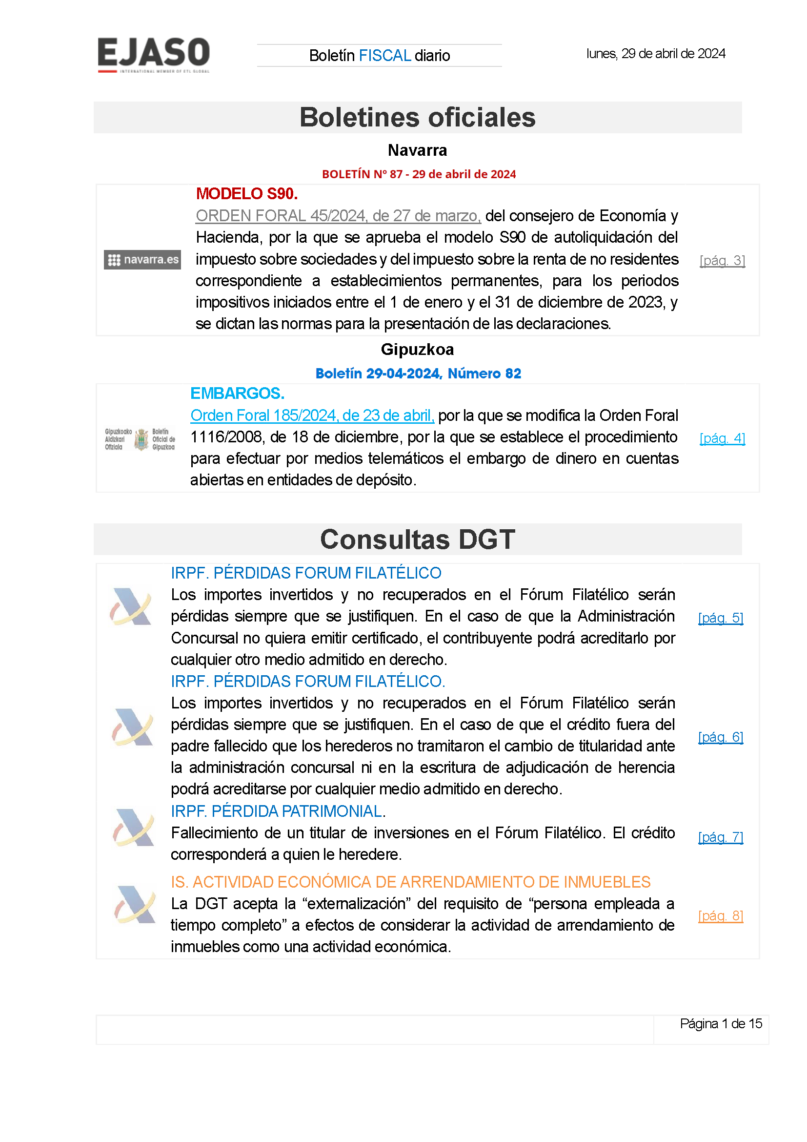 Boletín fiscal 29/04/2024