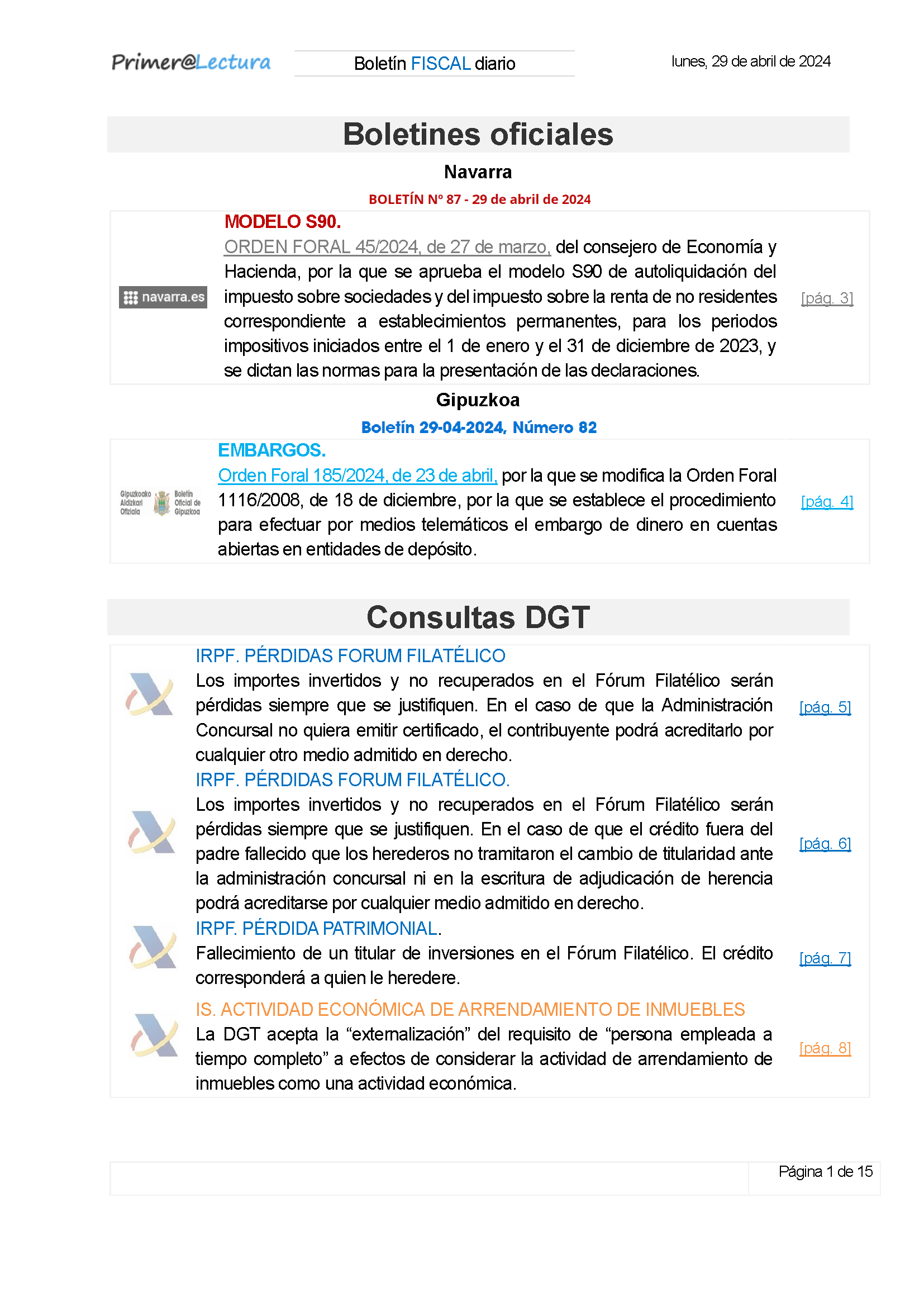 Boletín fiscal 29/04/2024