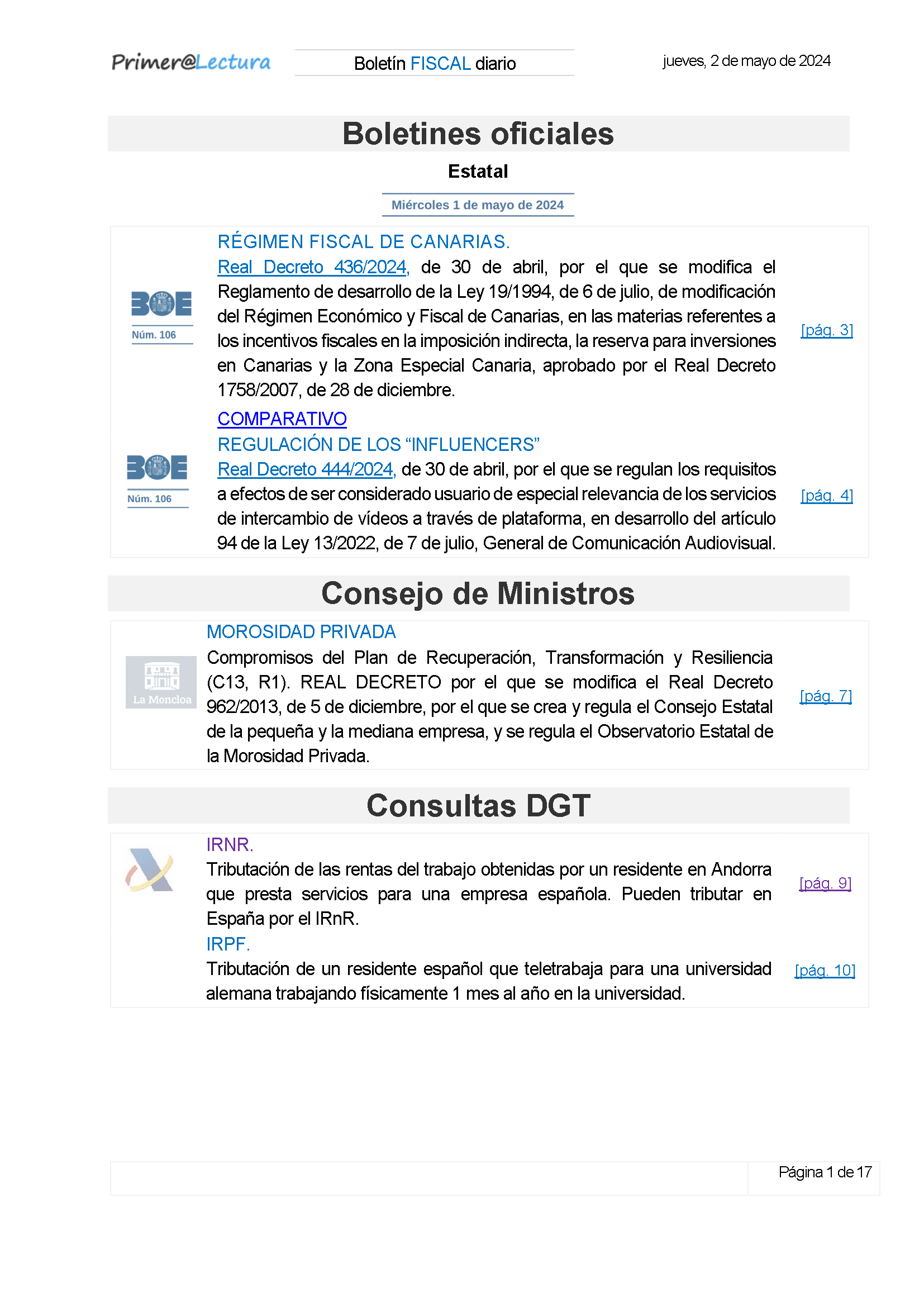 Boletín fiscal 02/05/2024