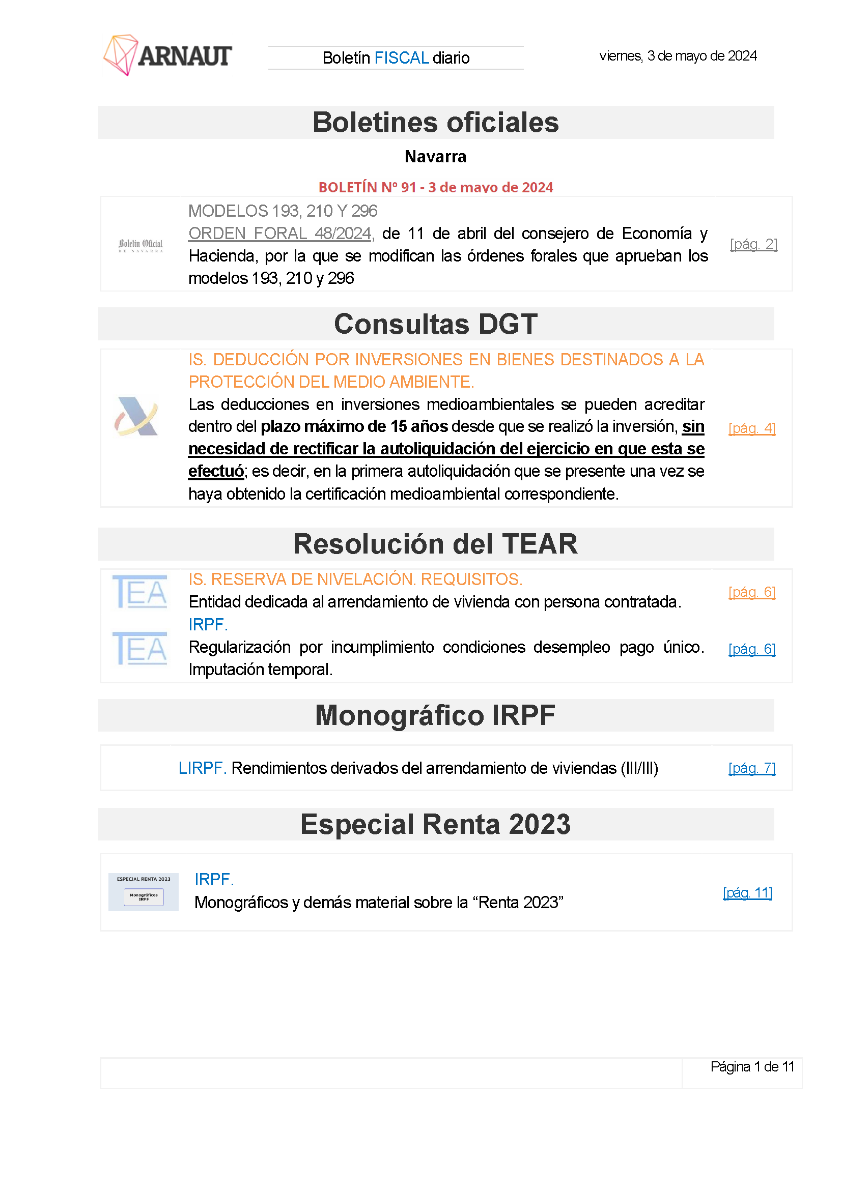 Boletín fiscal 03/05/2024
