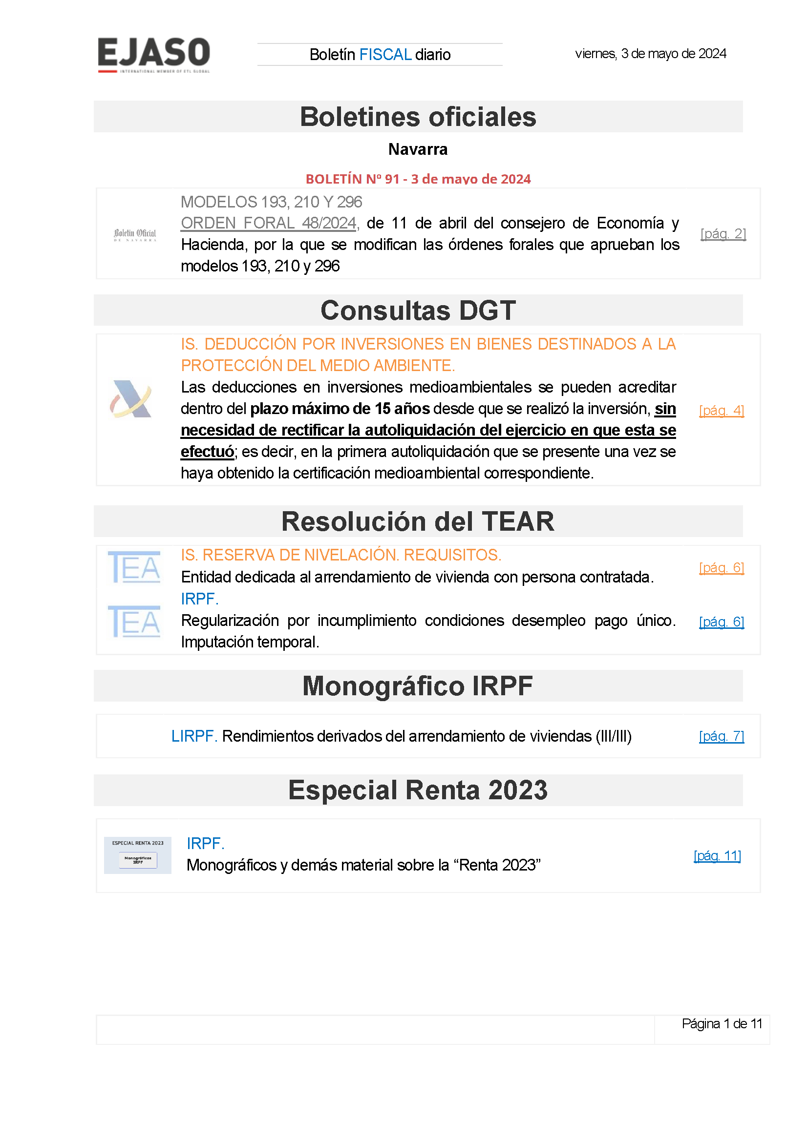 Boletín fiscal 03/05/2024