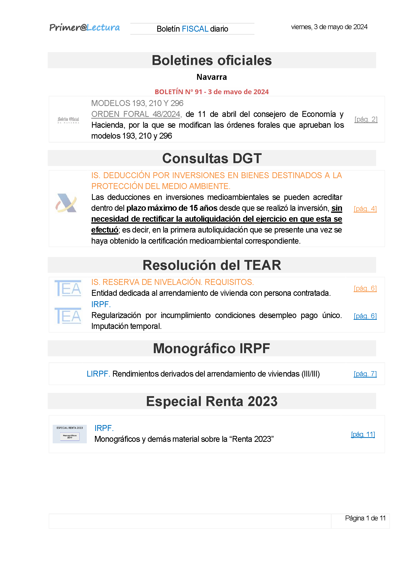 Boletín fiscal 03/05/2024