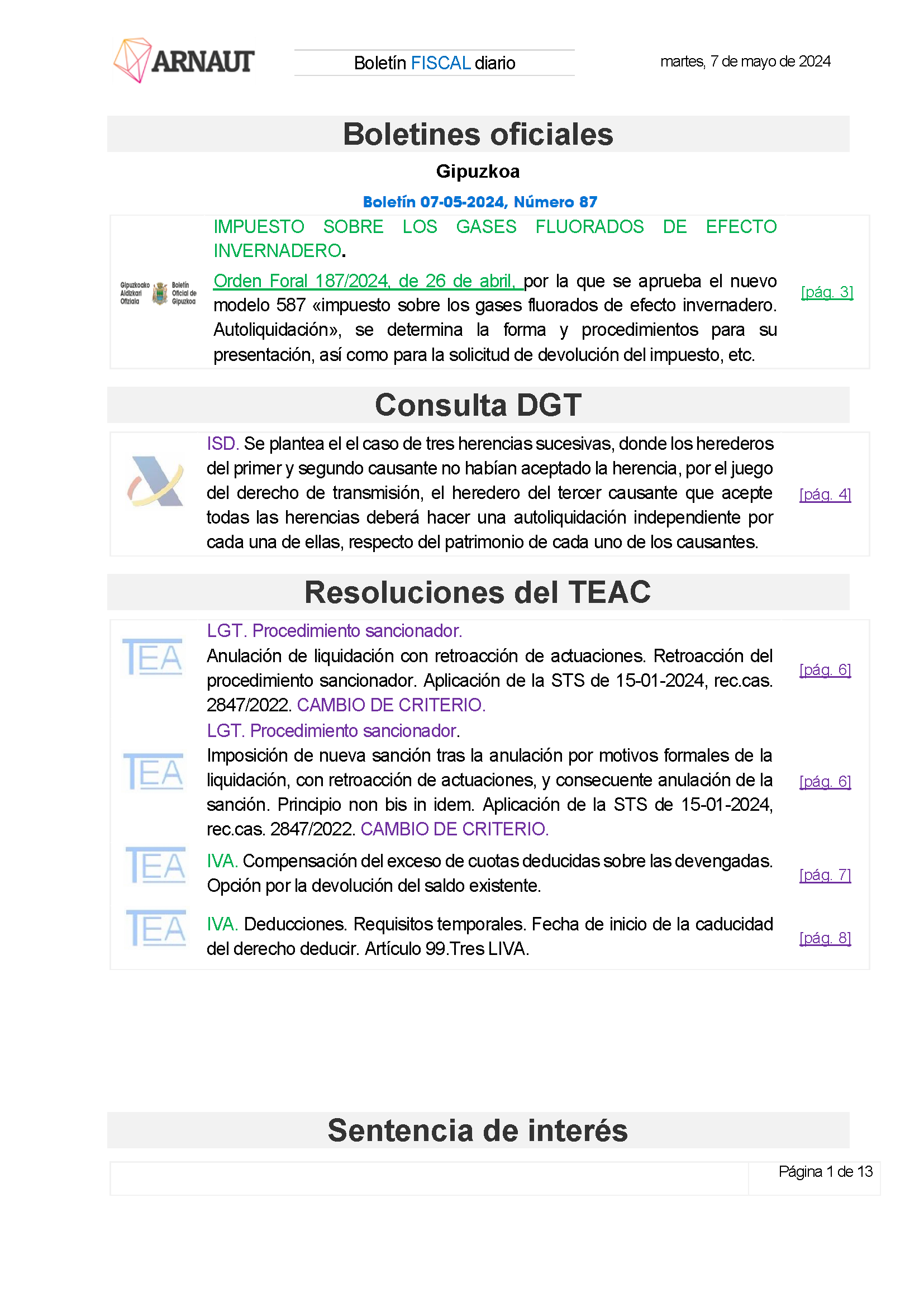 Boletín fiscal 07/05/2024