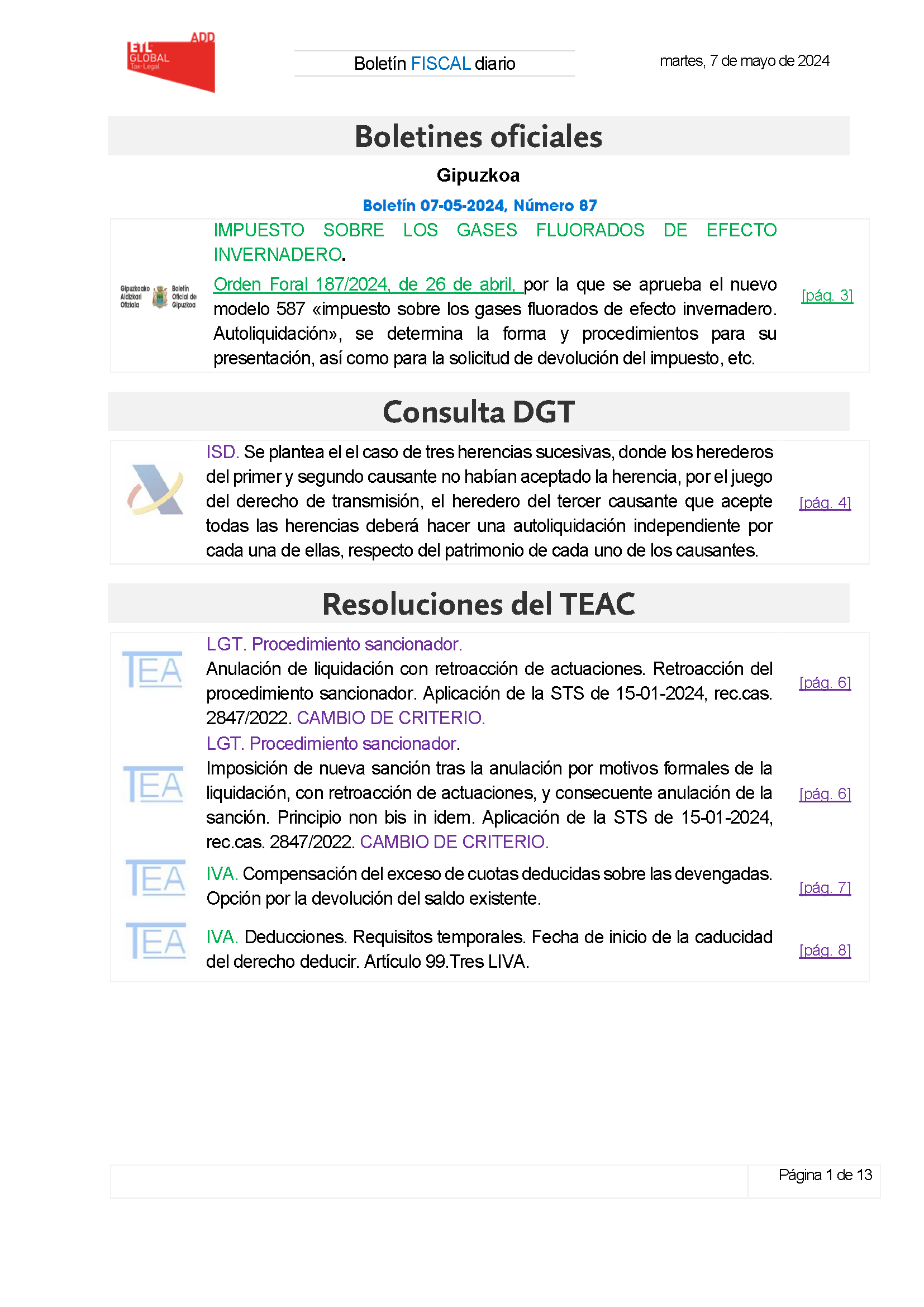 Boletín fiscal 07/05/2024