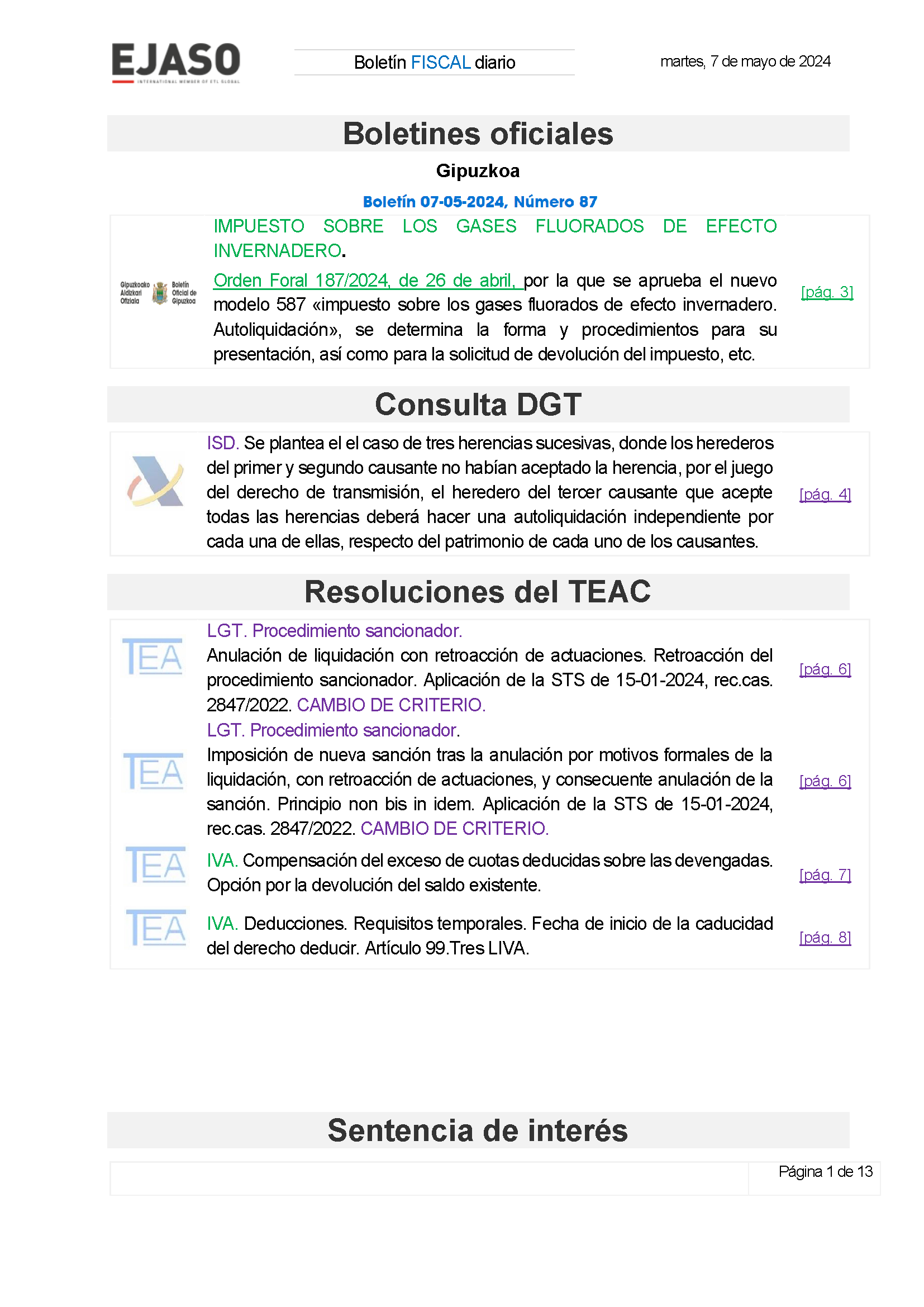 Boletín fiscal 07/05/2024