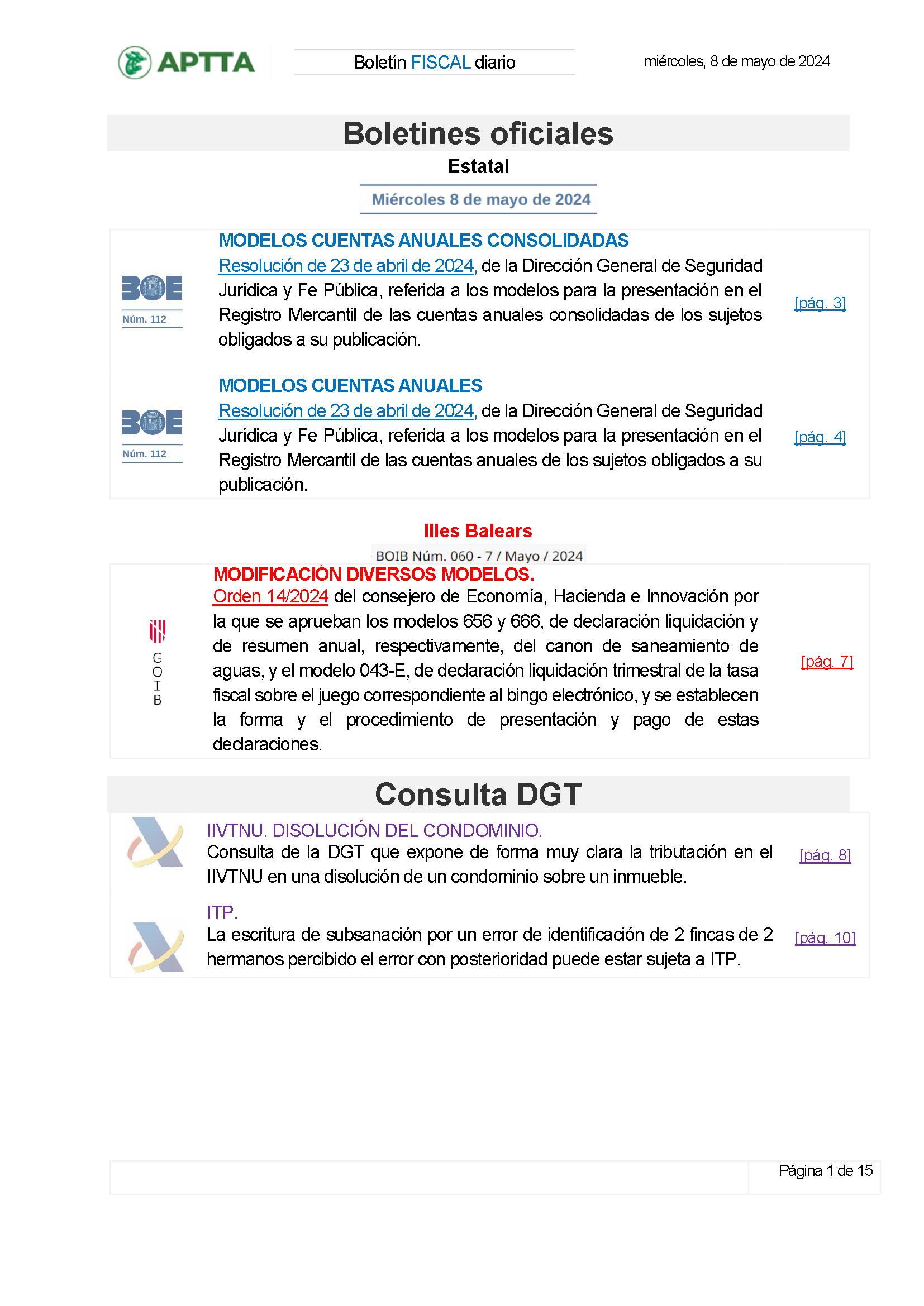 Boletín fiscal 08/05/2024