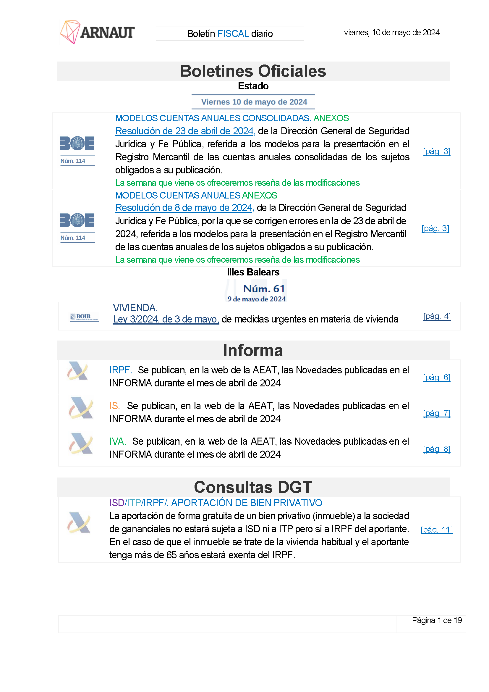 Boletín fiscal 10/05/2024