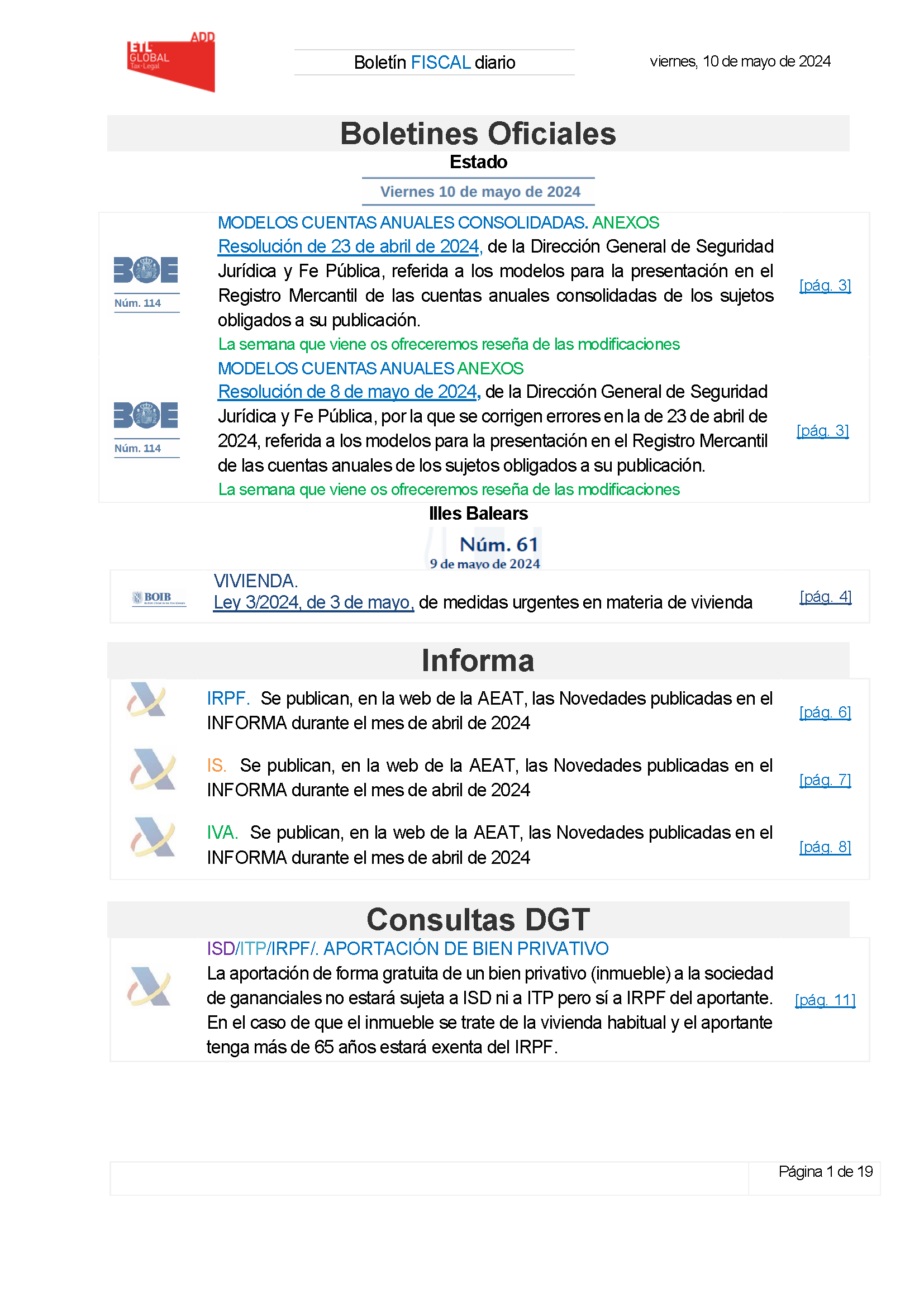 Boletín fiscal 10/05/2024