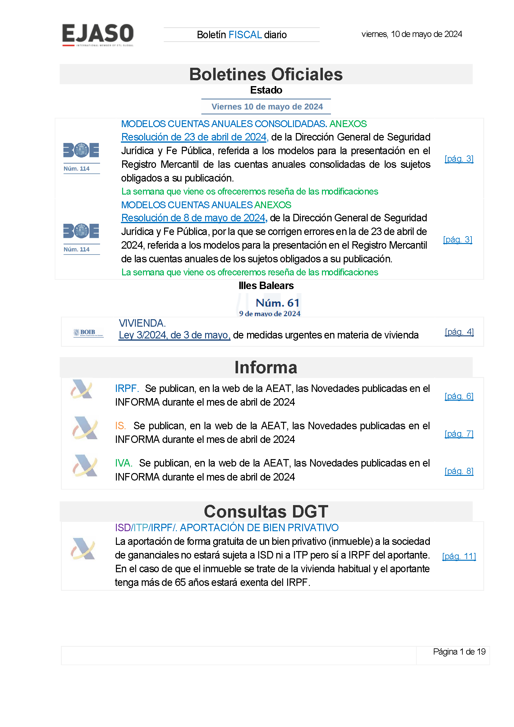 Boletín fiscal 10/05/2024