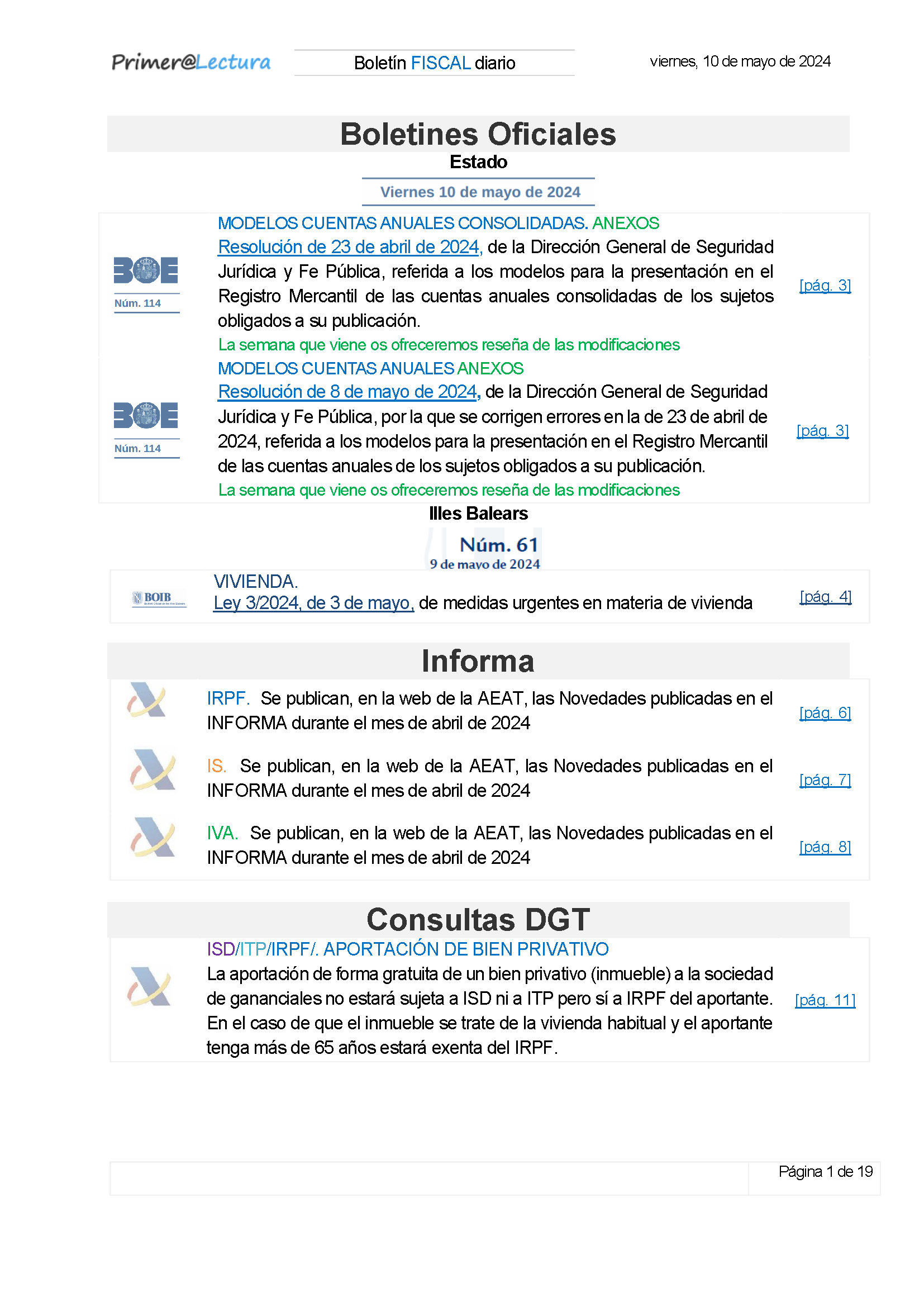 Boletín fiscal 10/05/2024