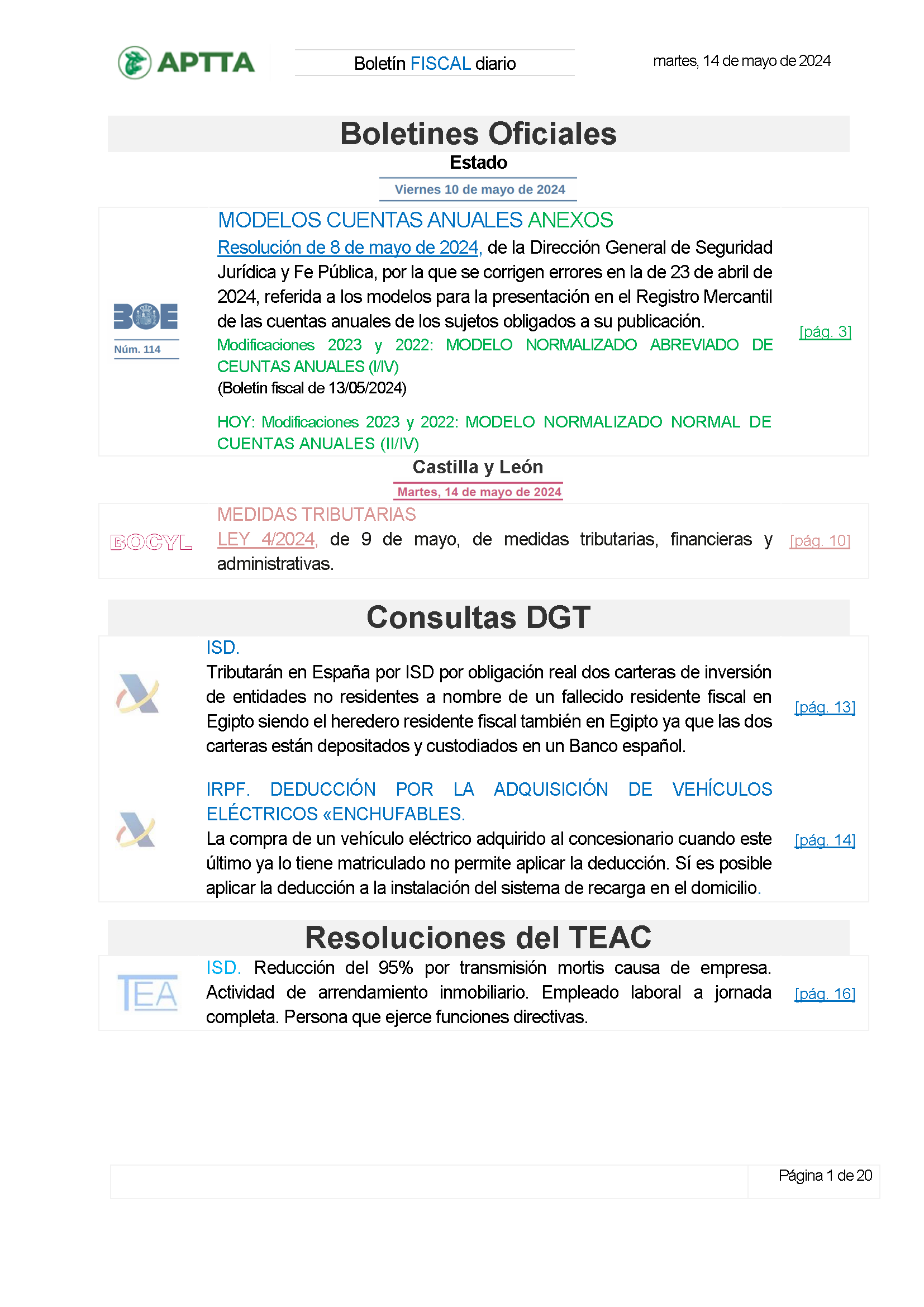 Boletín fiscal 01/05/2024