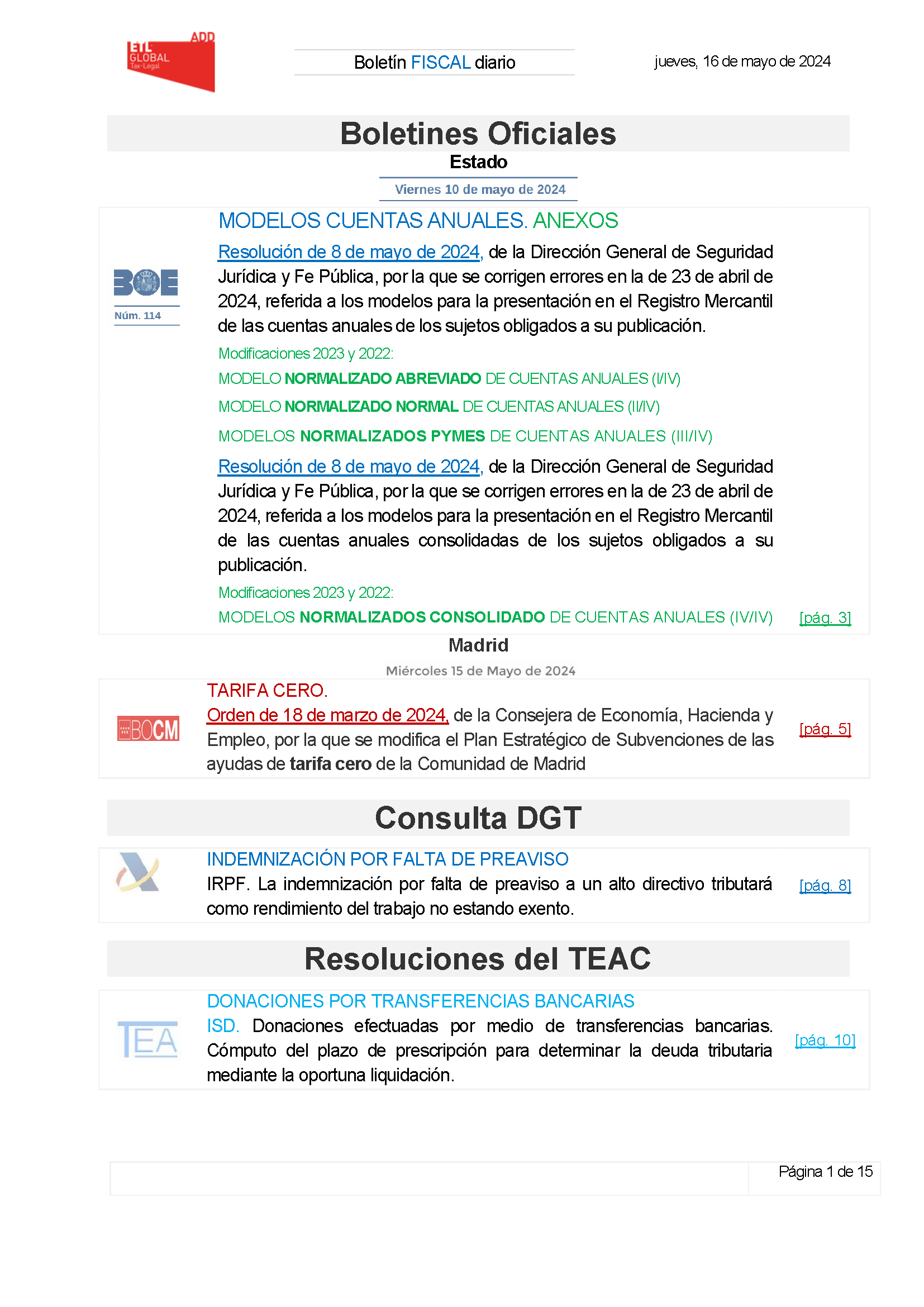 Boletín fiscal 16/05/2024