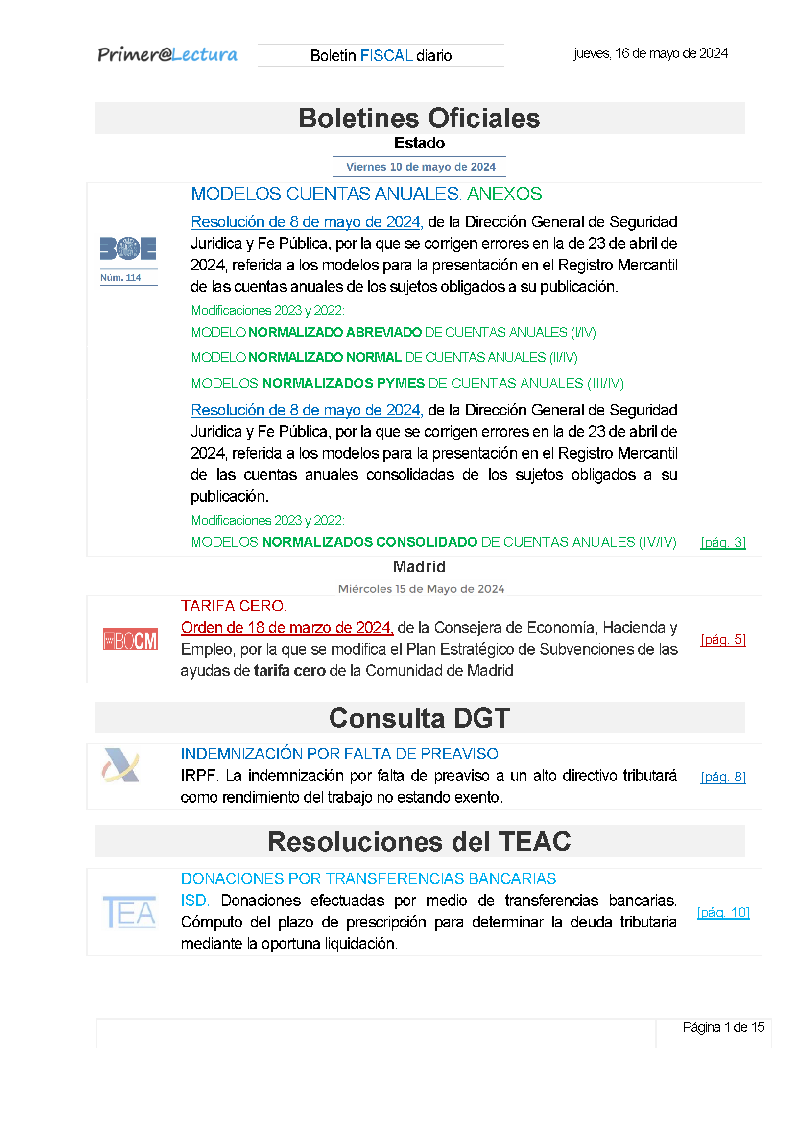 Boletín fiscal 16/05/2024