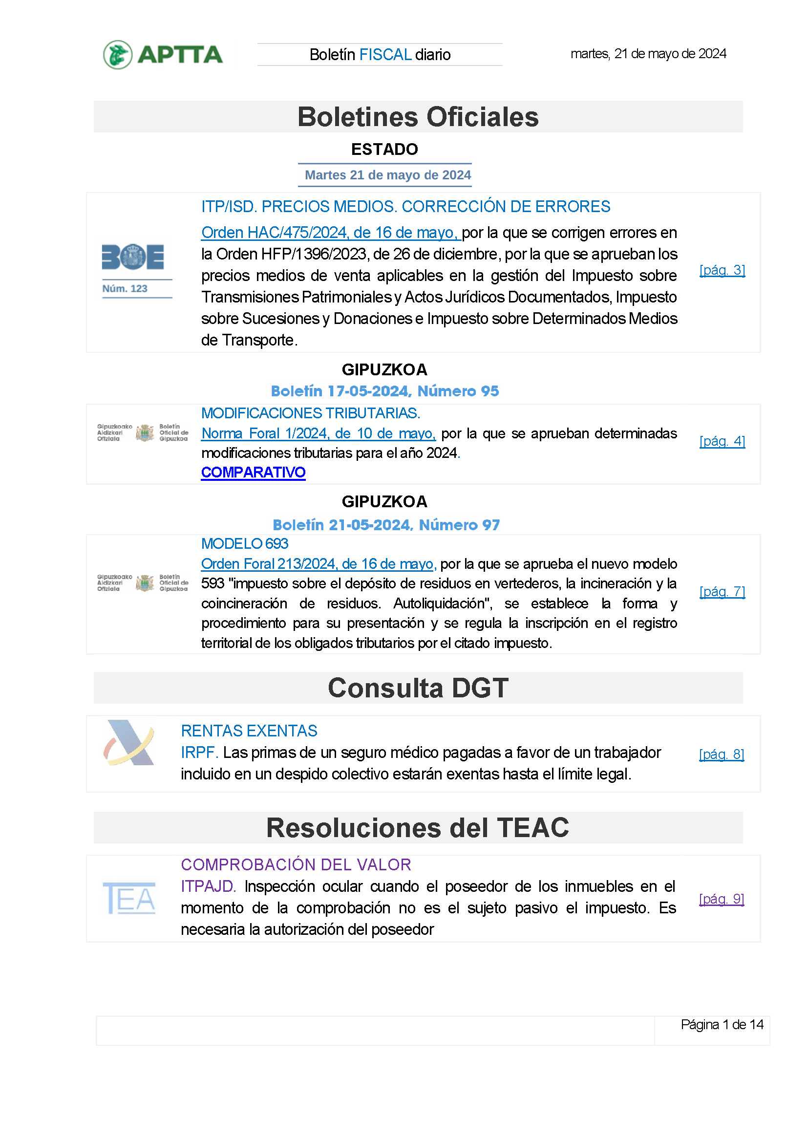 Boletín fiscal 21/05/2024