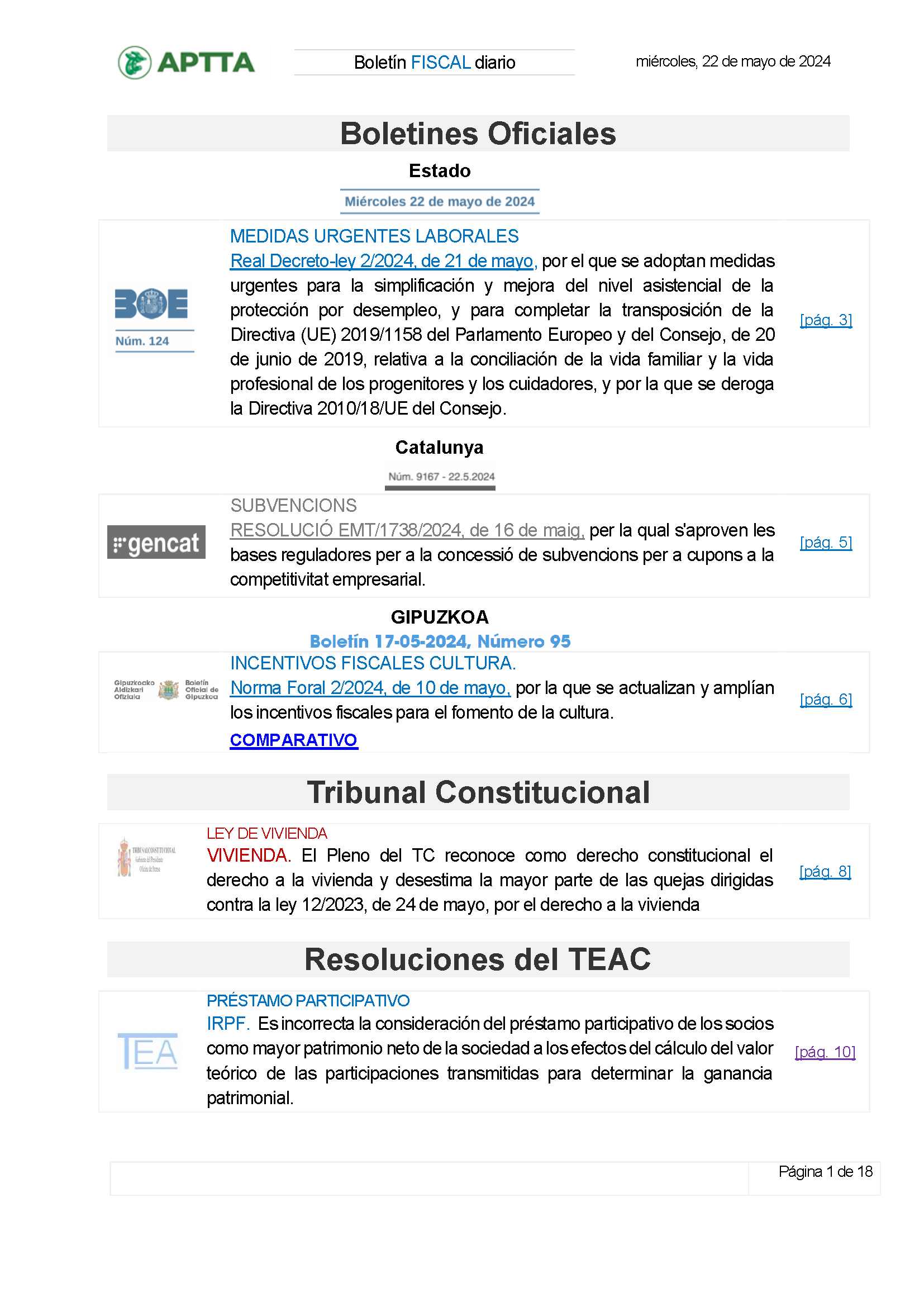 Boletín fiscal 22/05/2024