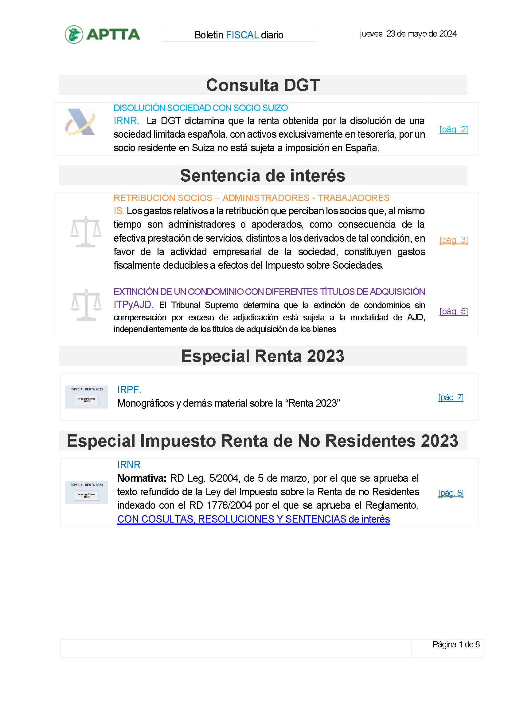 Boletín fiscal 23/05/2024