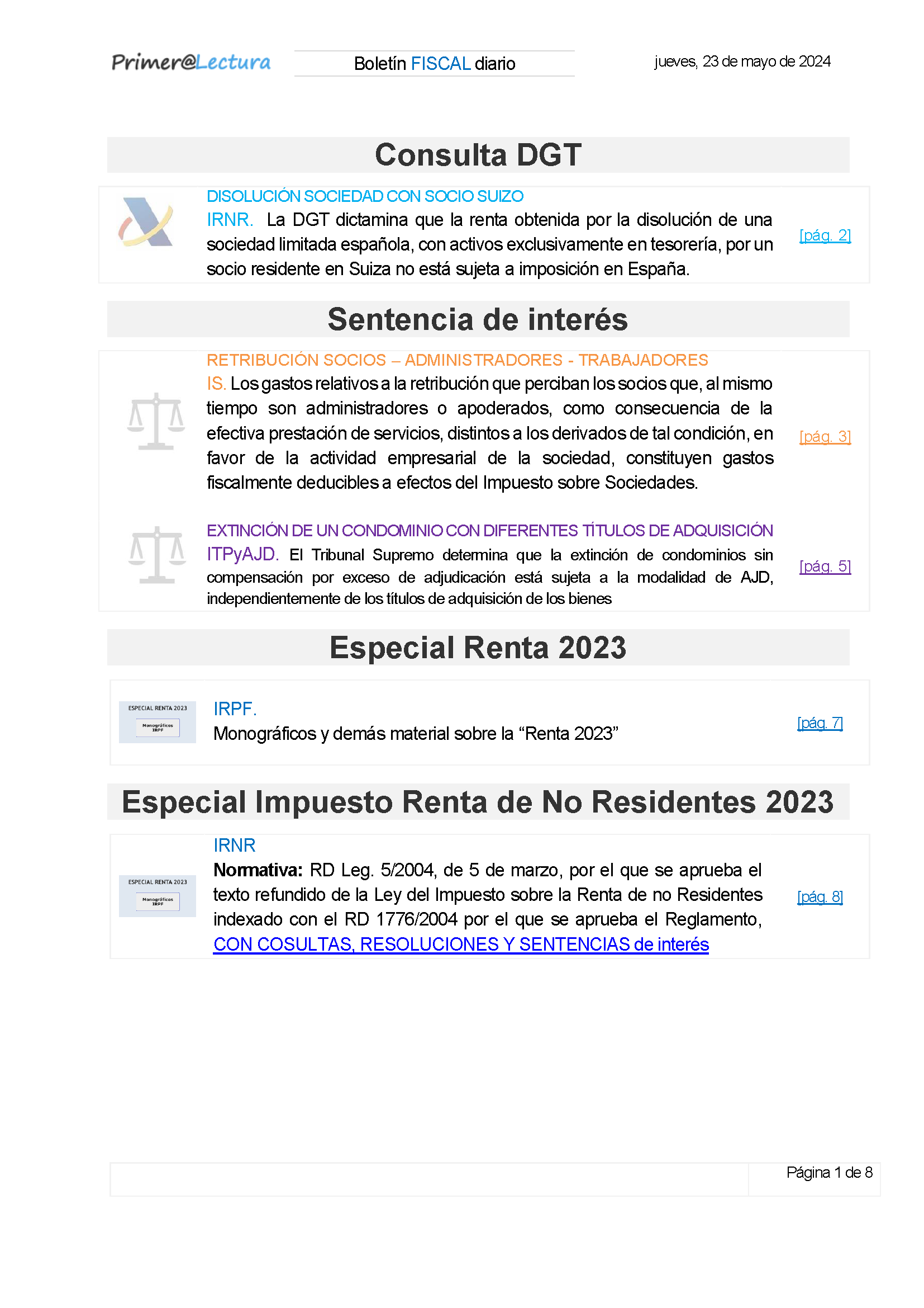 Boletín fiscal 23/05/2024