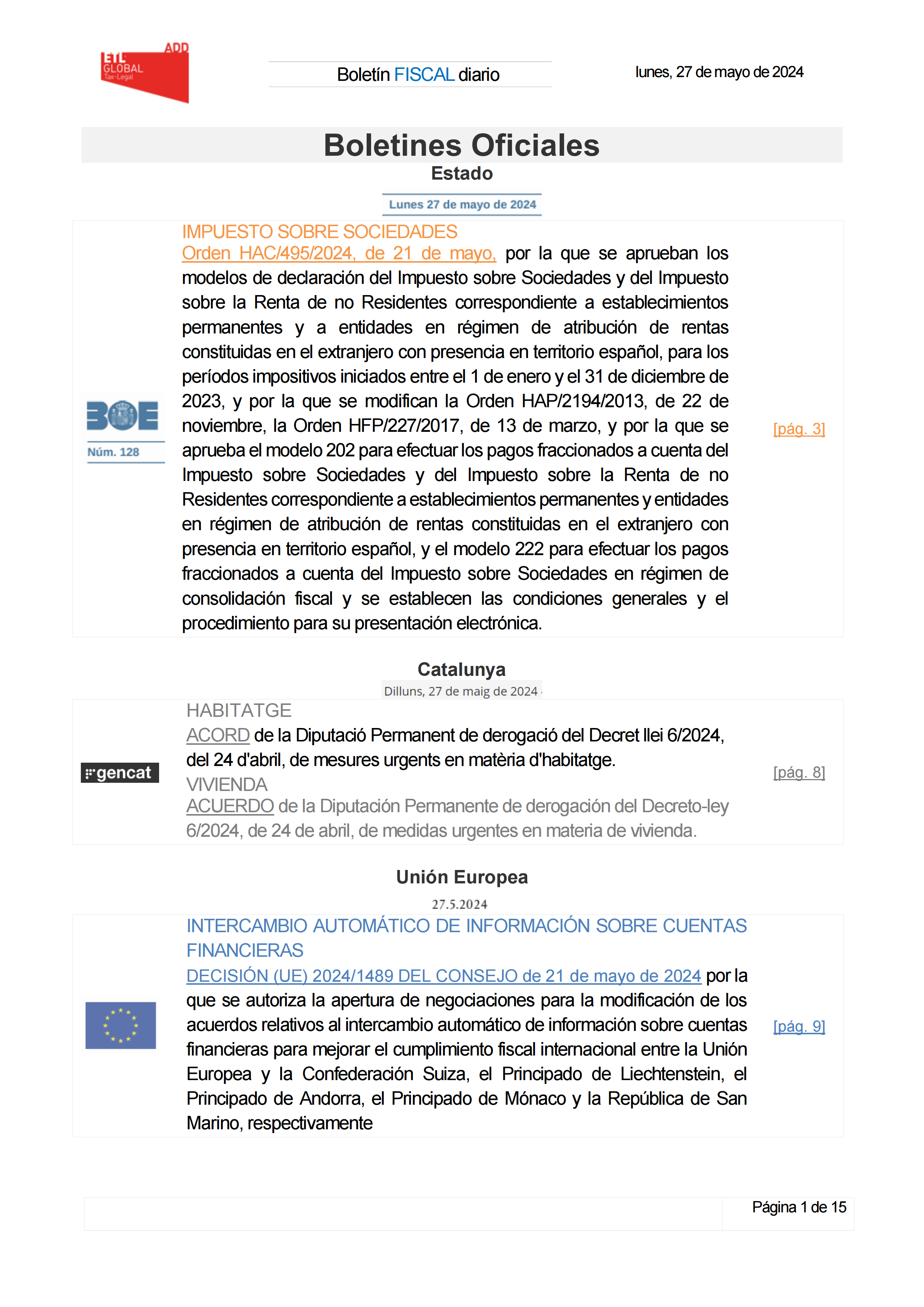 Boletín fiscal 27/05/2024