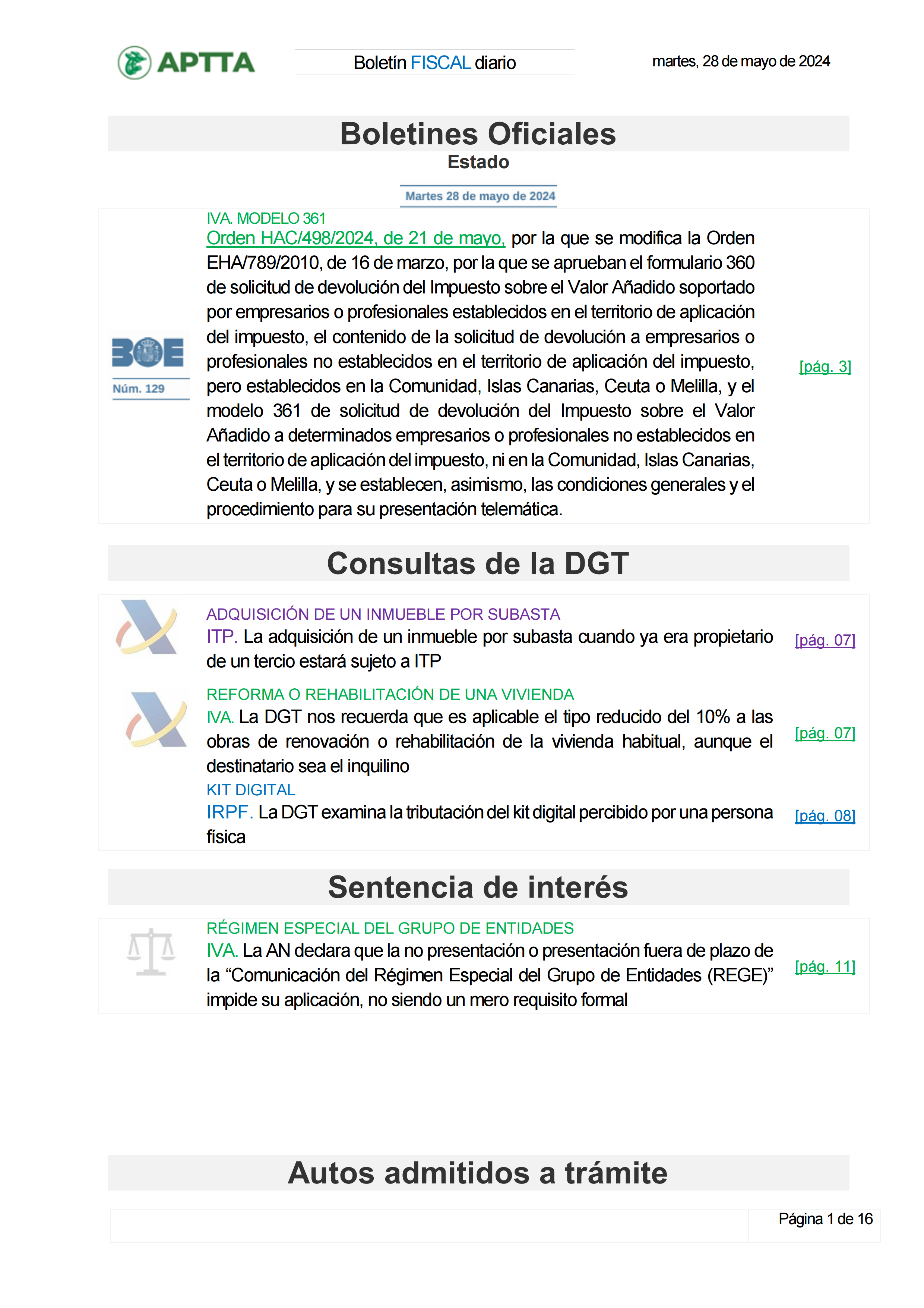 Boletín fiscal 28/05/2024