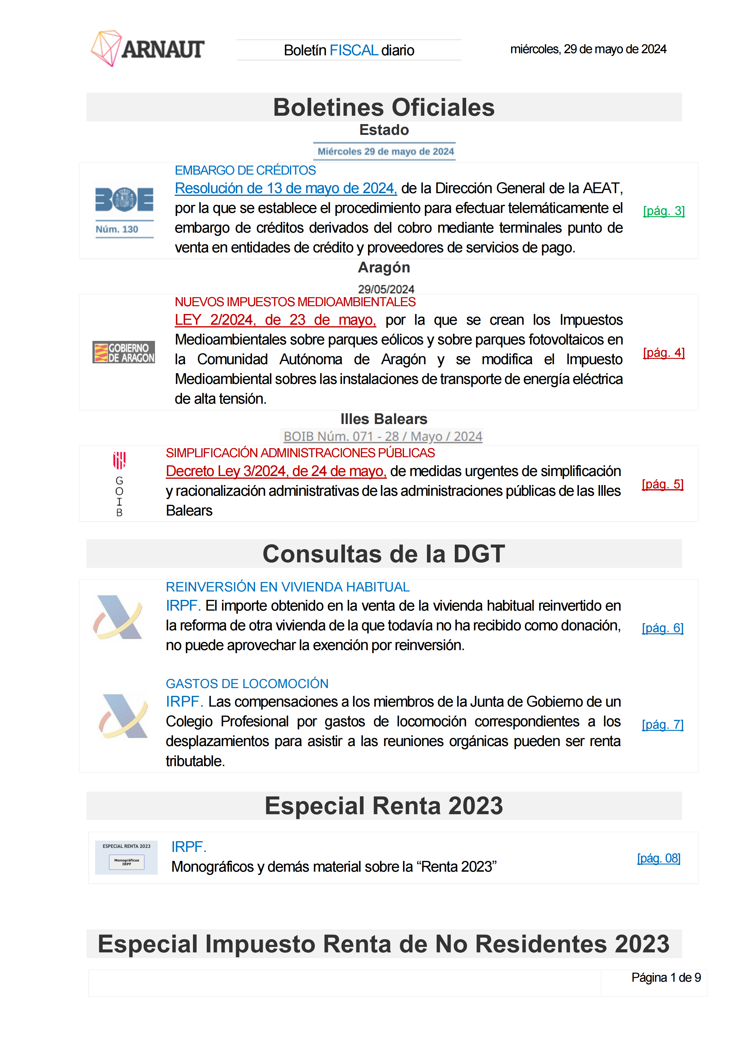 Boletín fiscal 29/05/2024