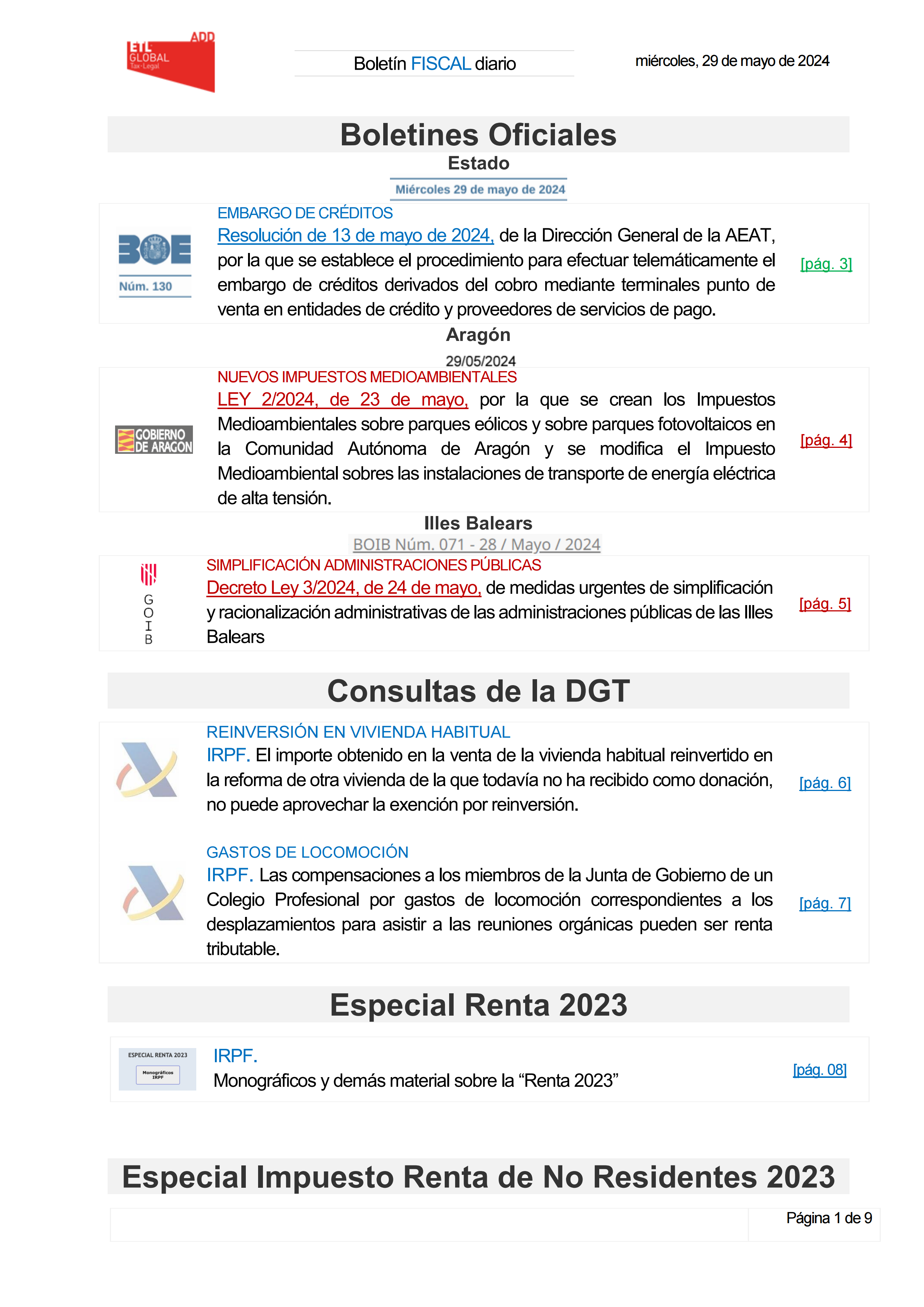 Boletín fiscal 29/05/2024