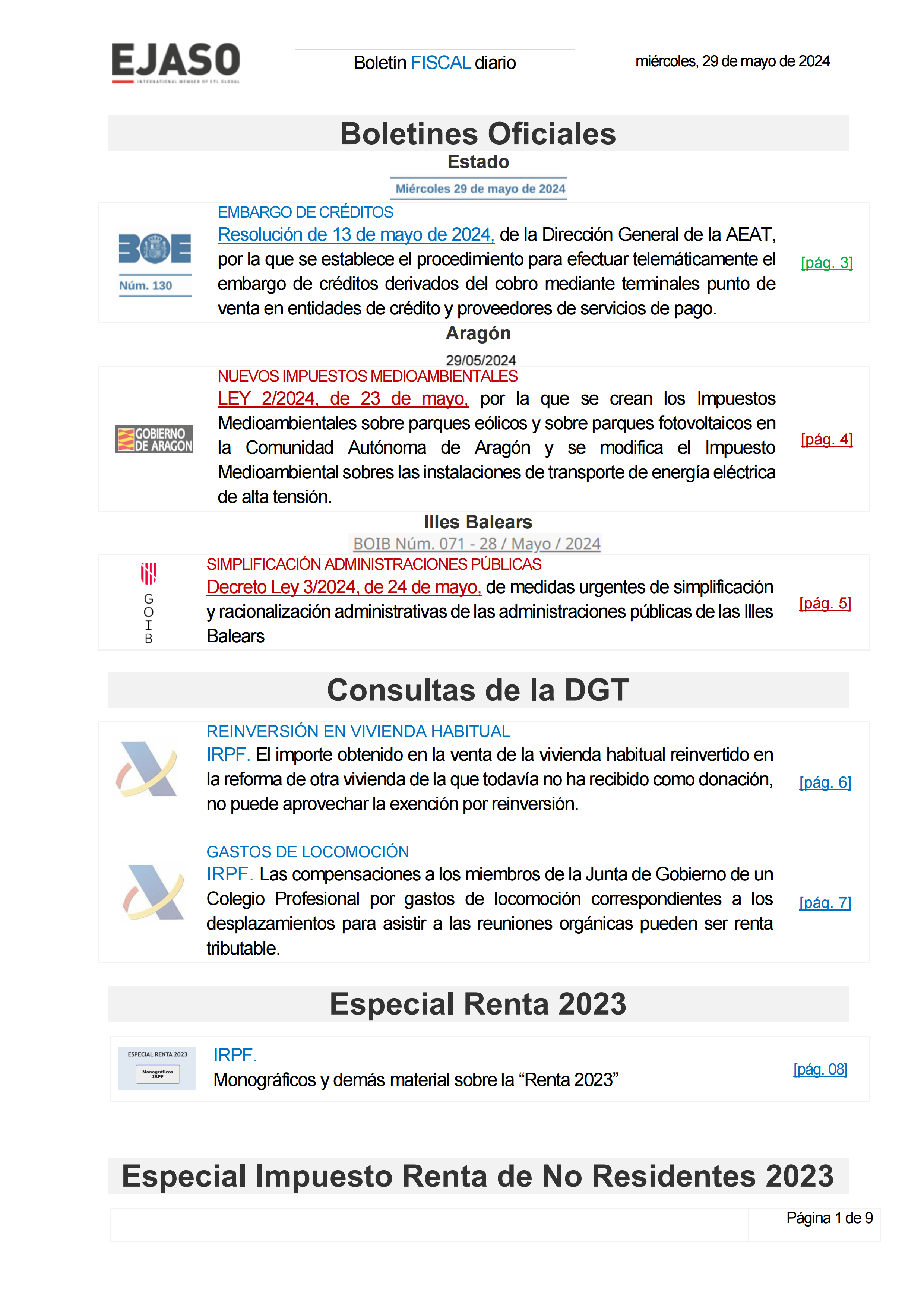 Boletín fiscal 29/05/2024
