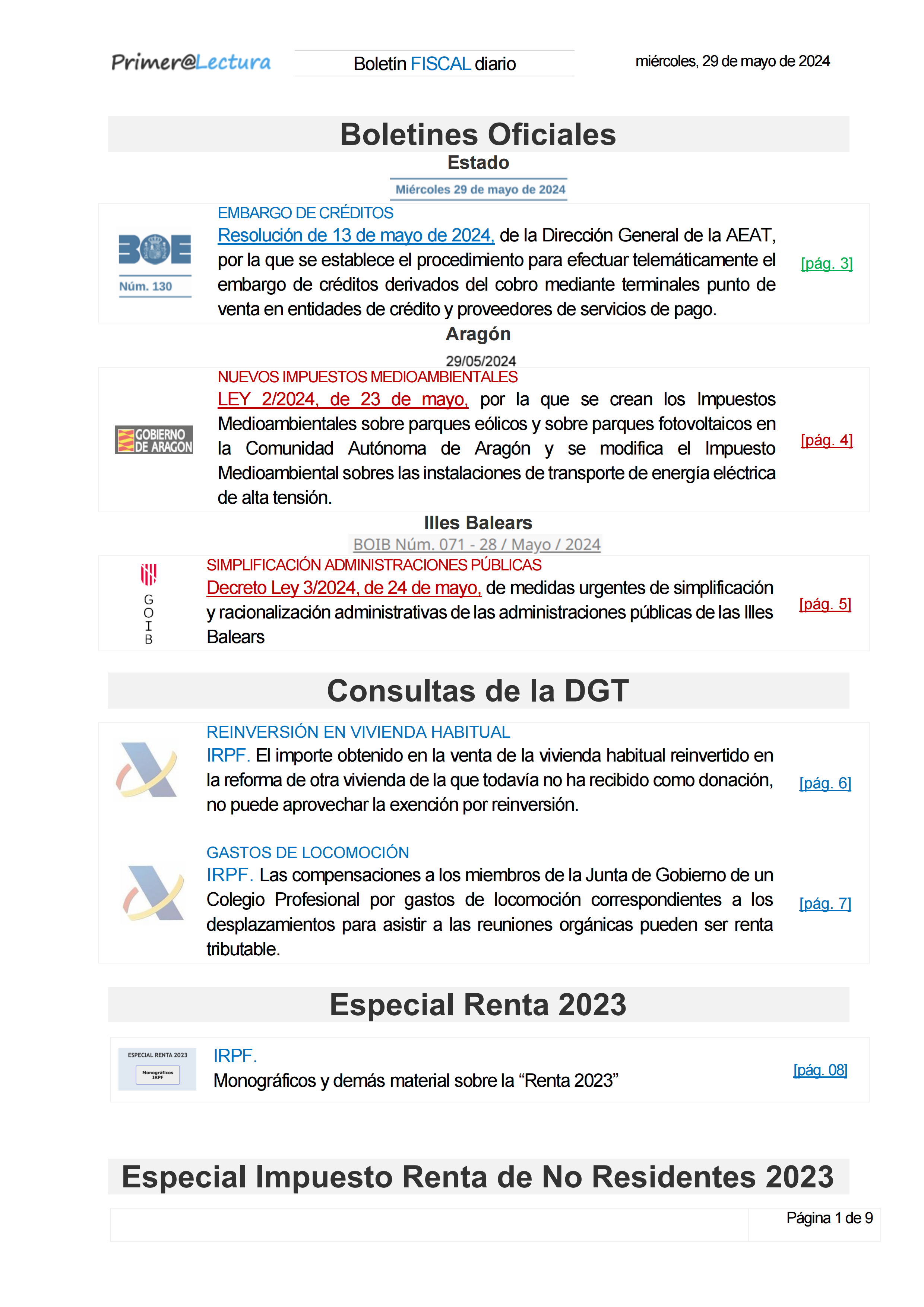 Boletín fiscal 29/05/2024