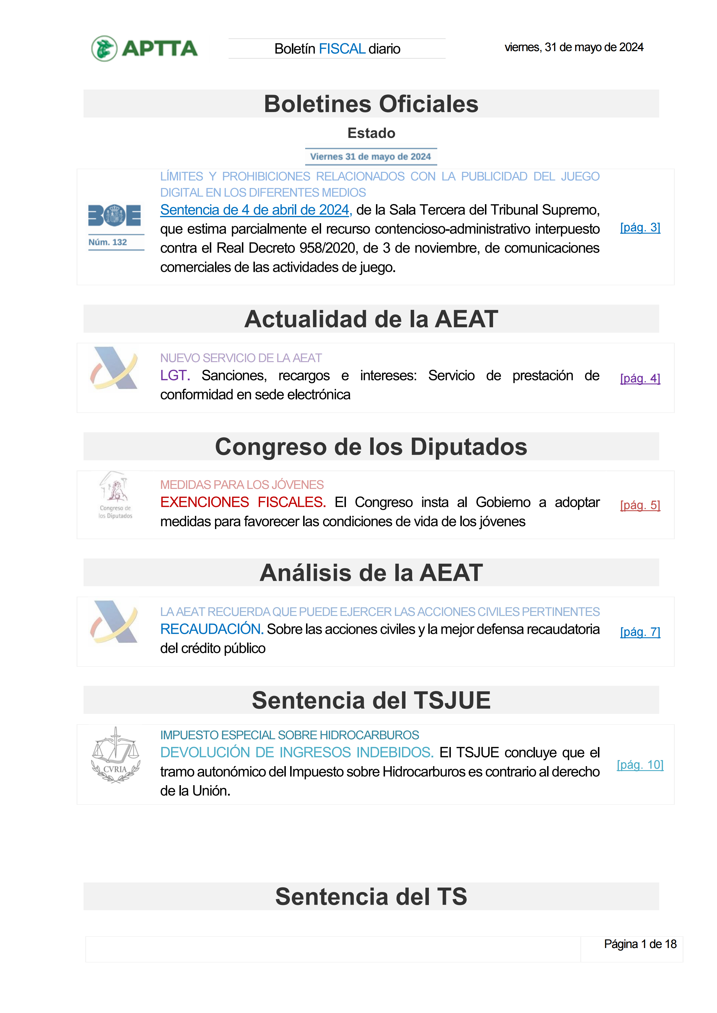 Boletín fiscal 31/05/2024