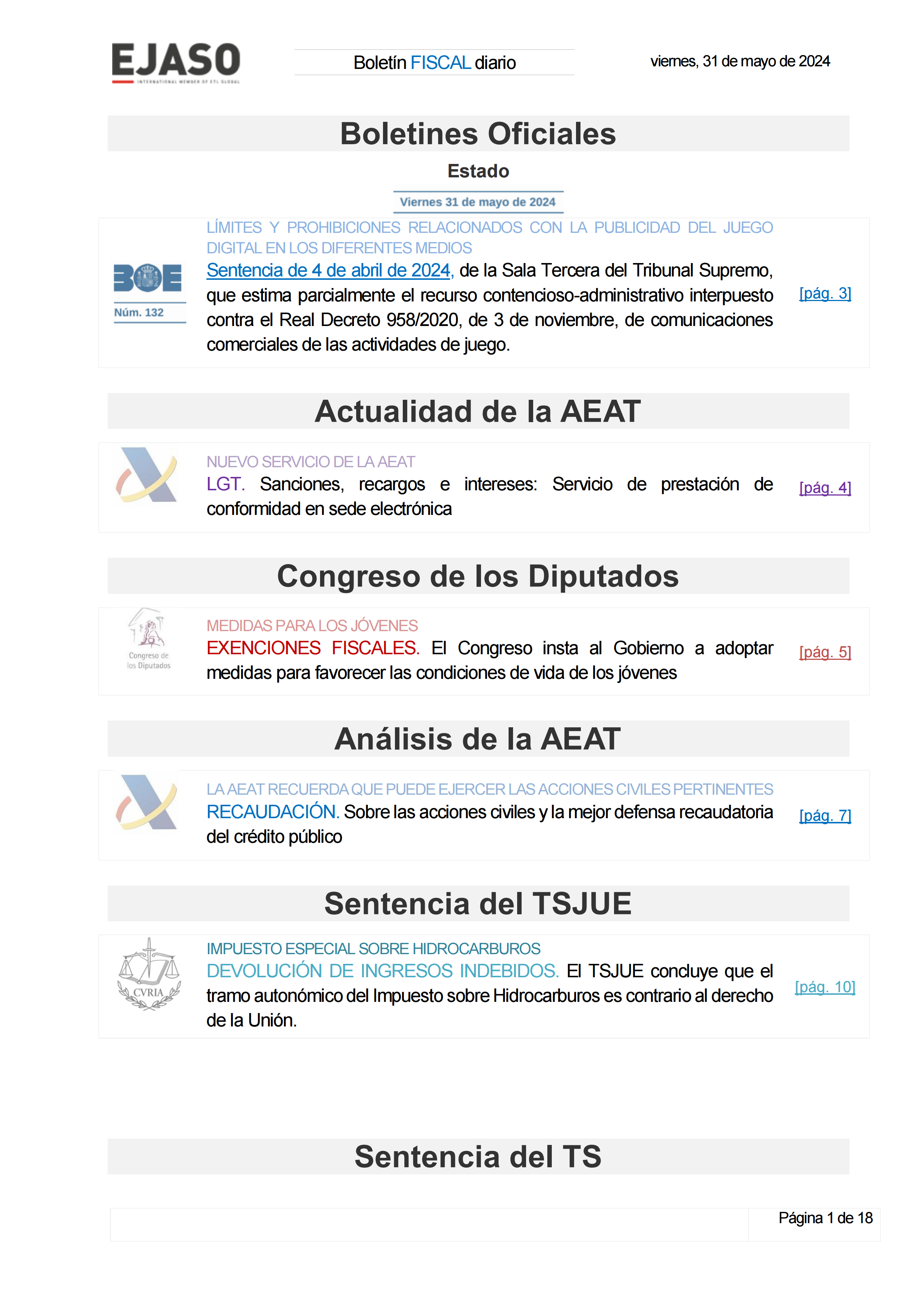 Boletín fiscal 31/05/2024