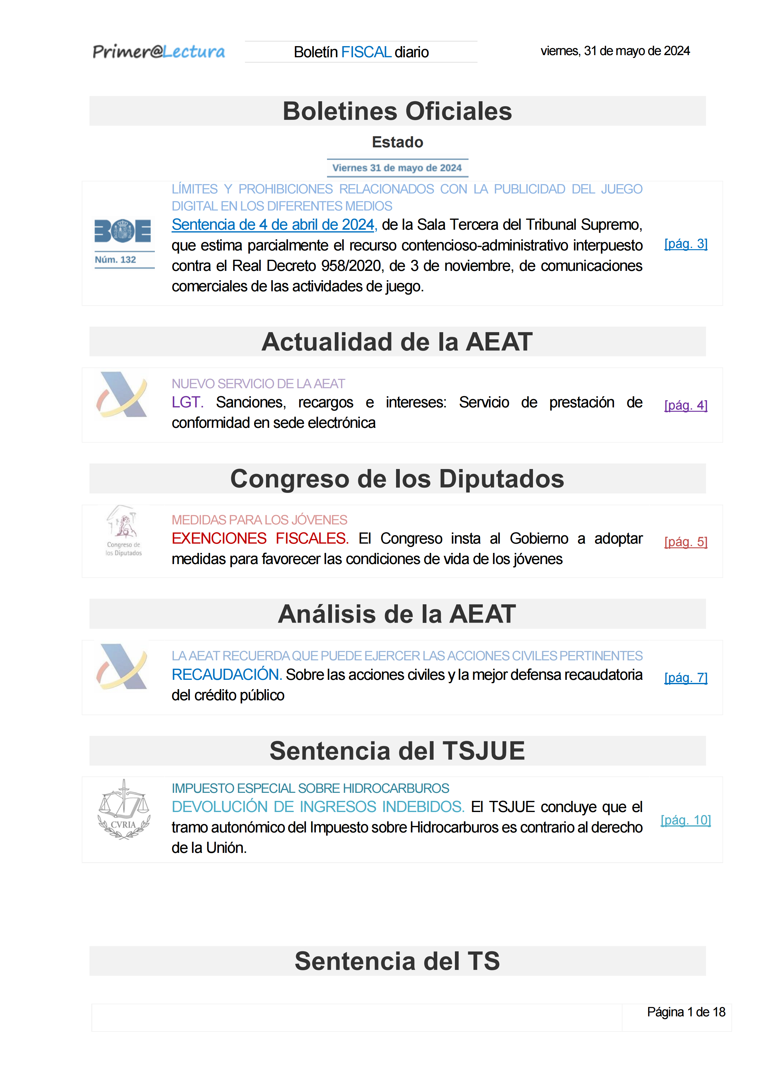 Boletín fiscal 31/05/2024