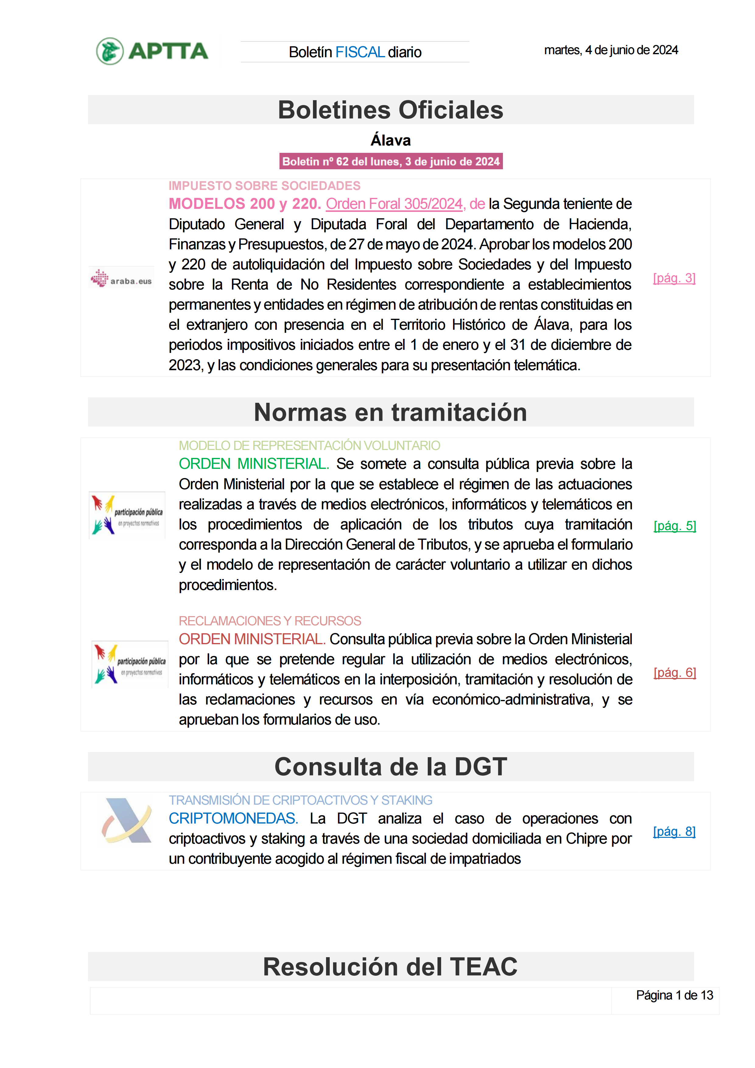 Boletín fiscal 04/06/2024