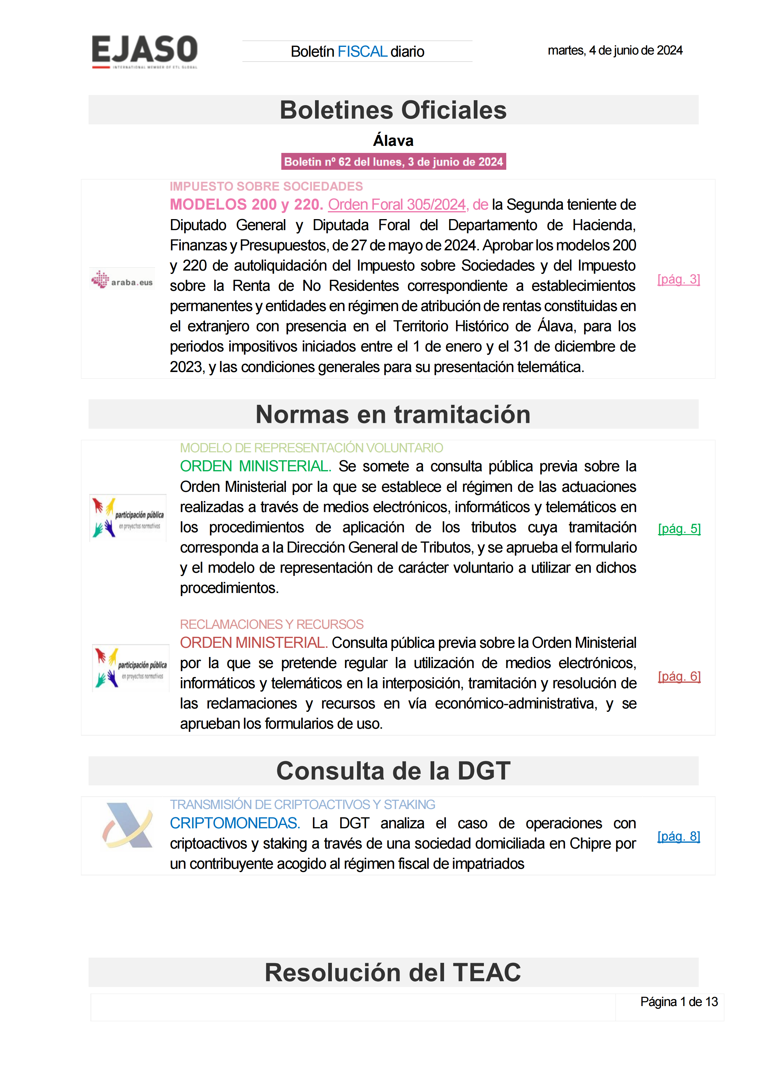Boletín fiscal 04/06/2024
