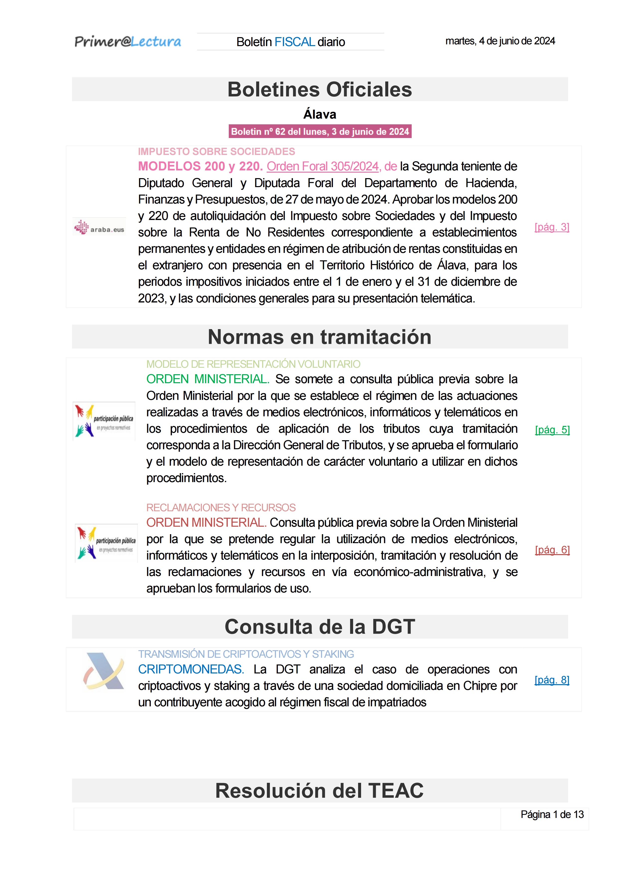 Boletín fiscal 04/06/2024