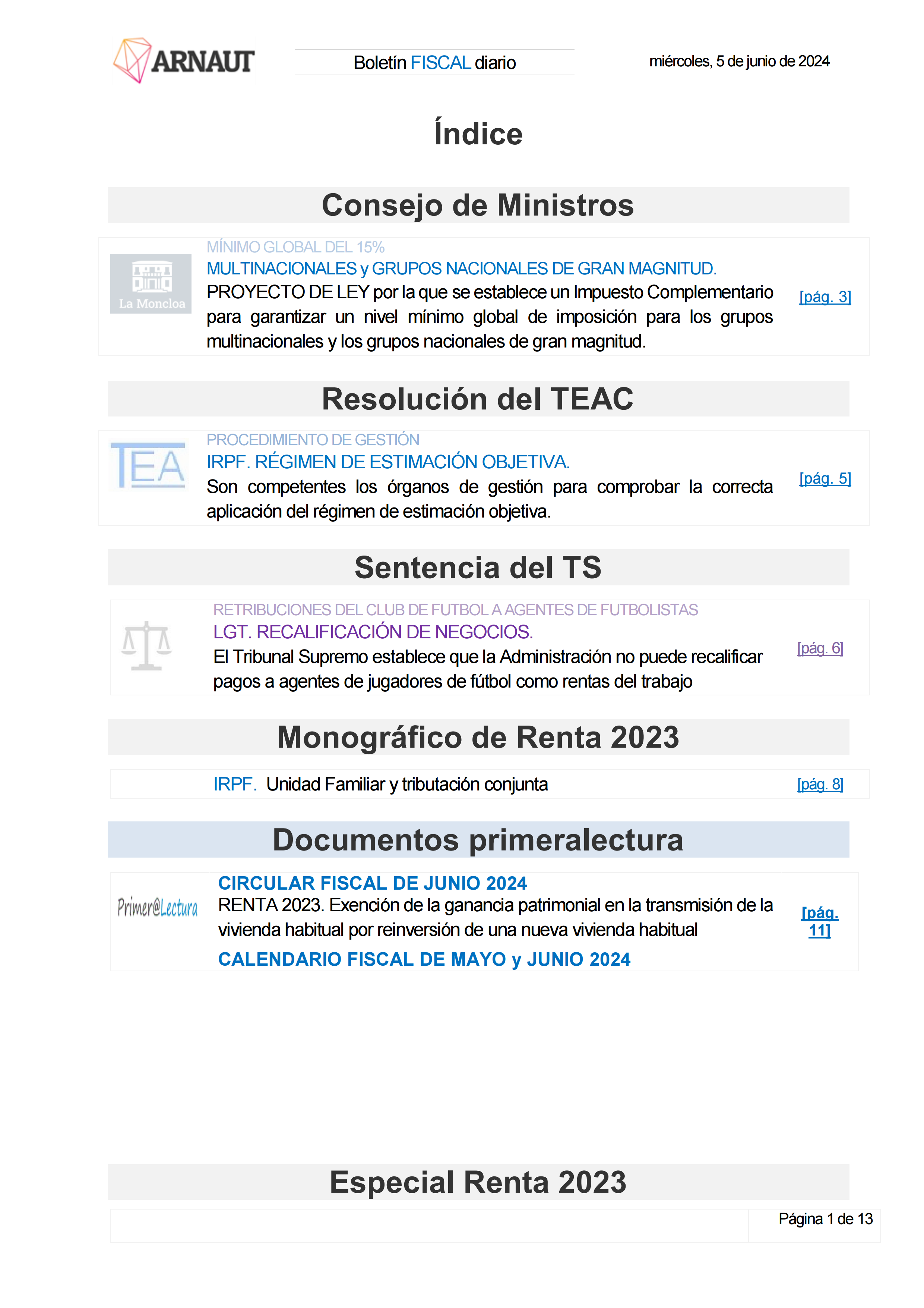 Boletín fiscal 05/06/2024
