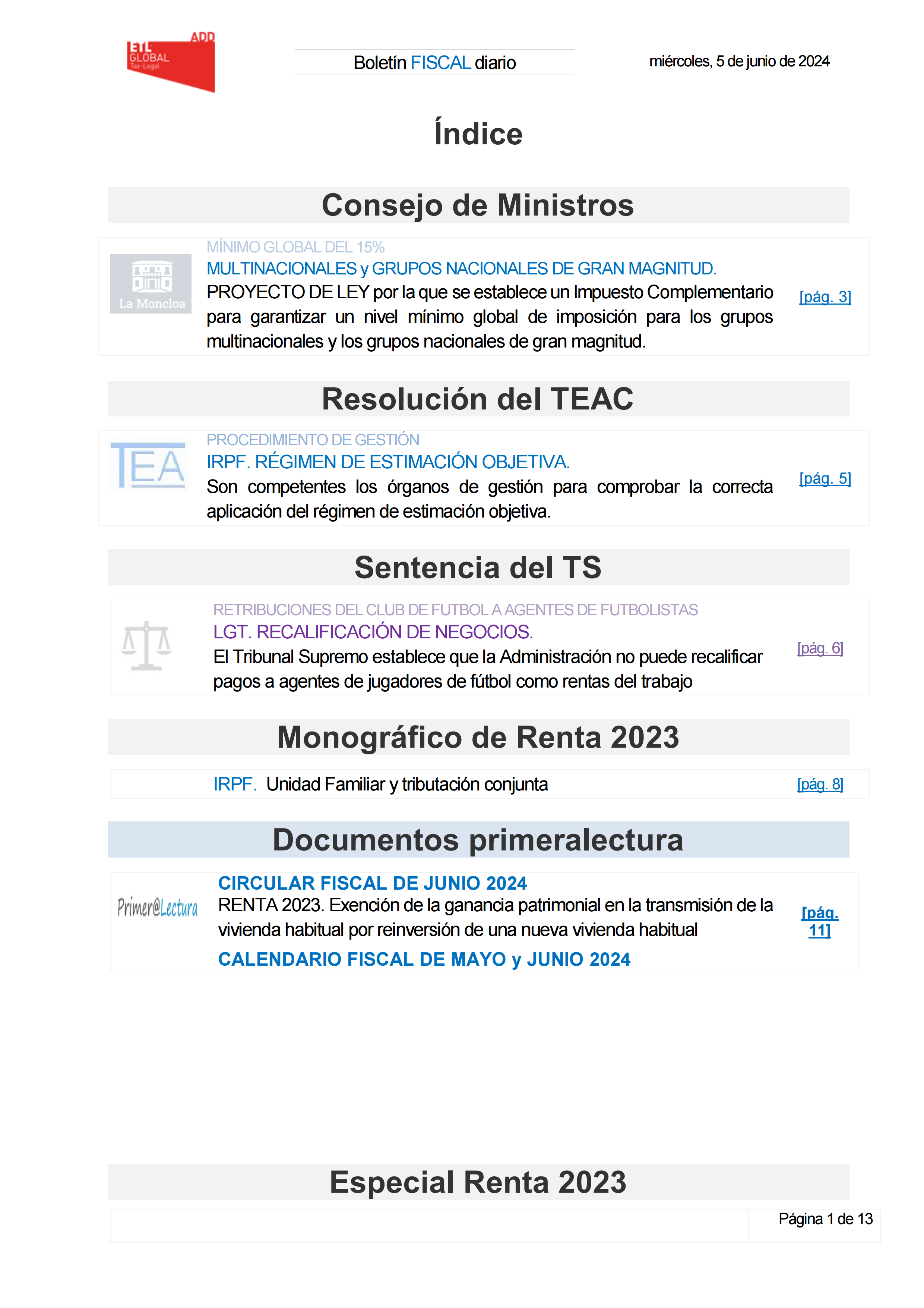 Boletín fiscal 05/06/2024