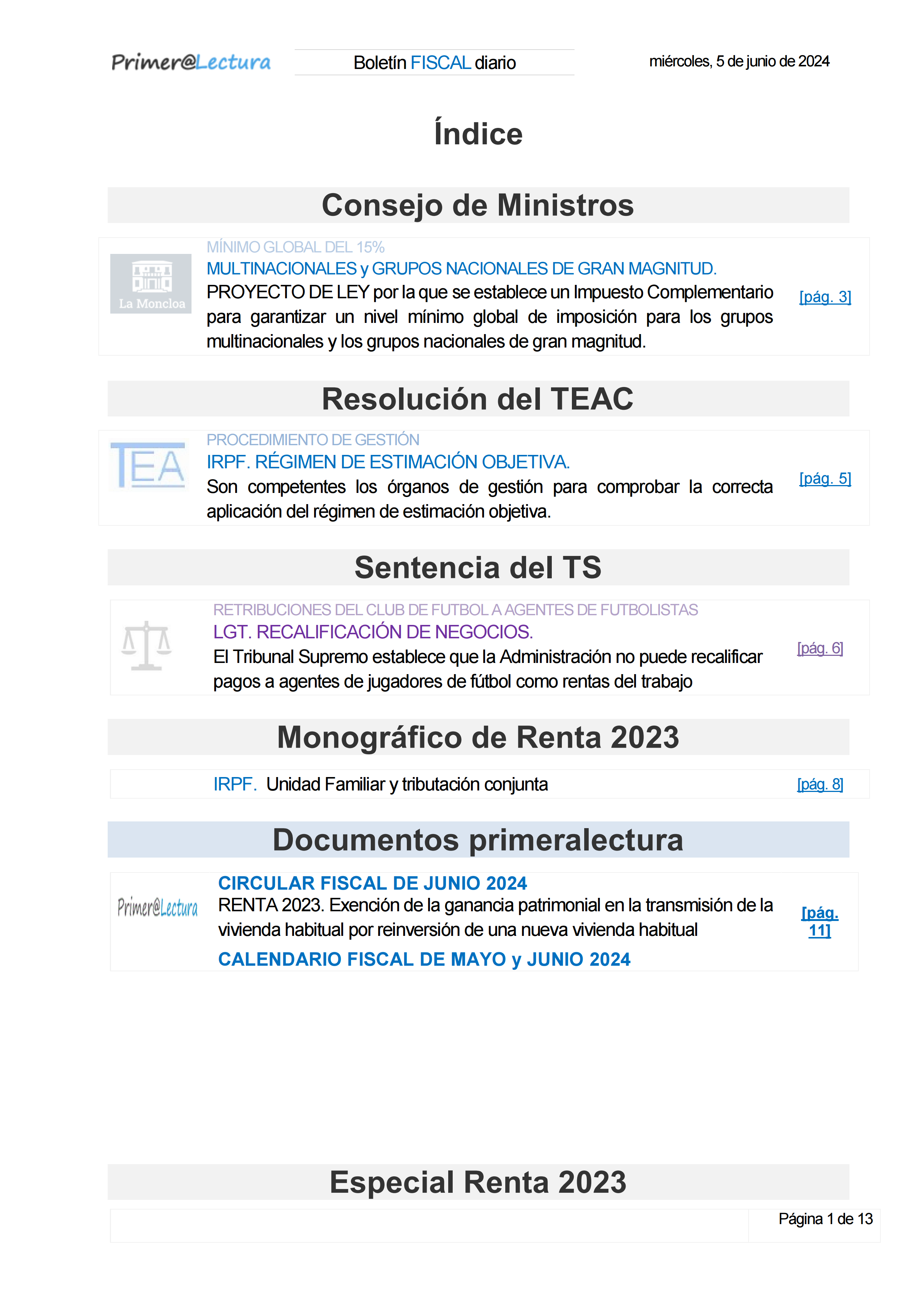Boletín fiscal 05/06/2024