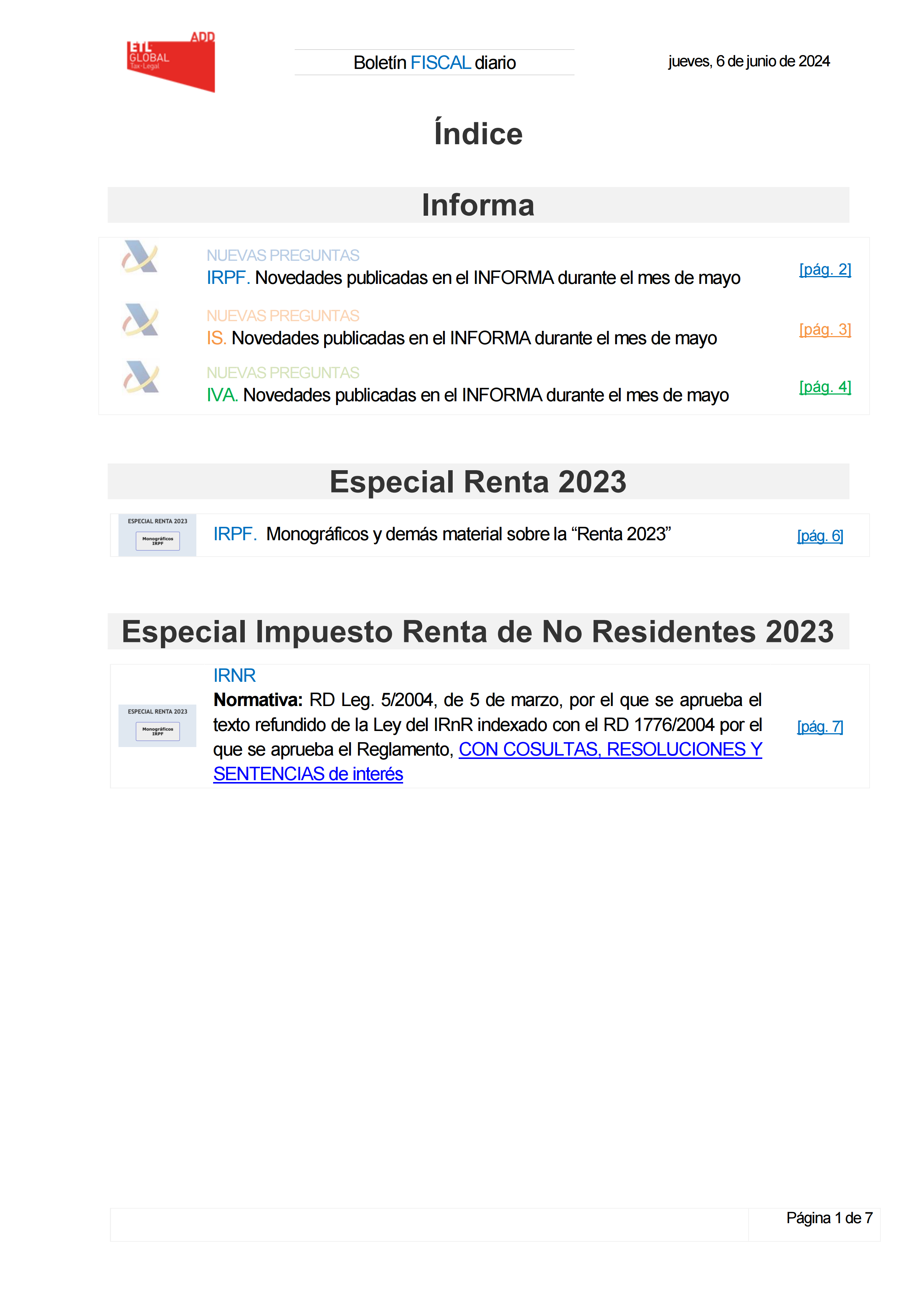 Boletín fiscal 06/06/2024