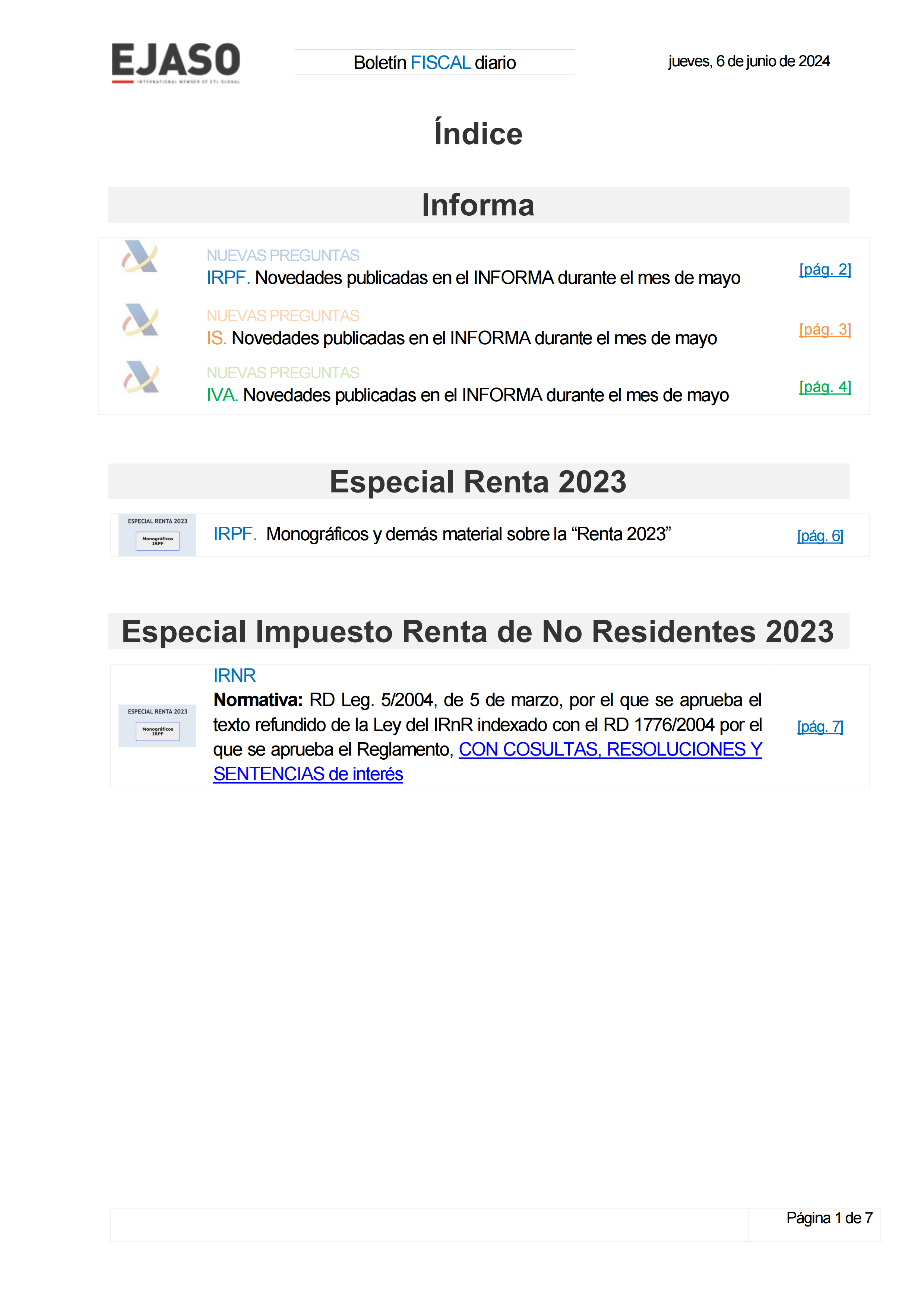 Boletín fiscal 06/06/2024