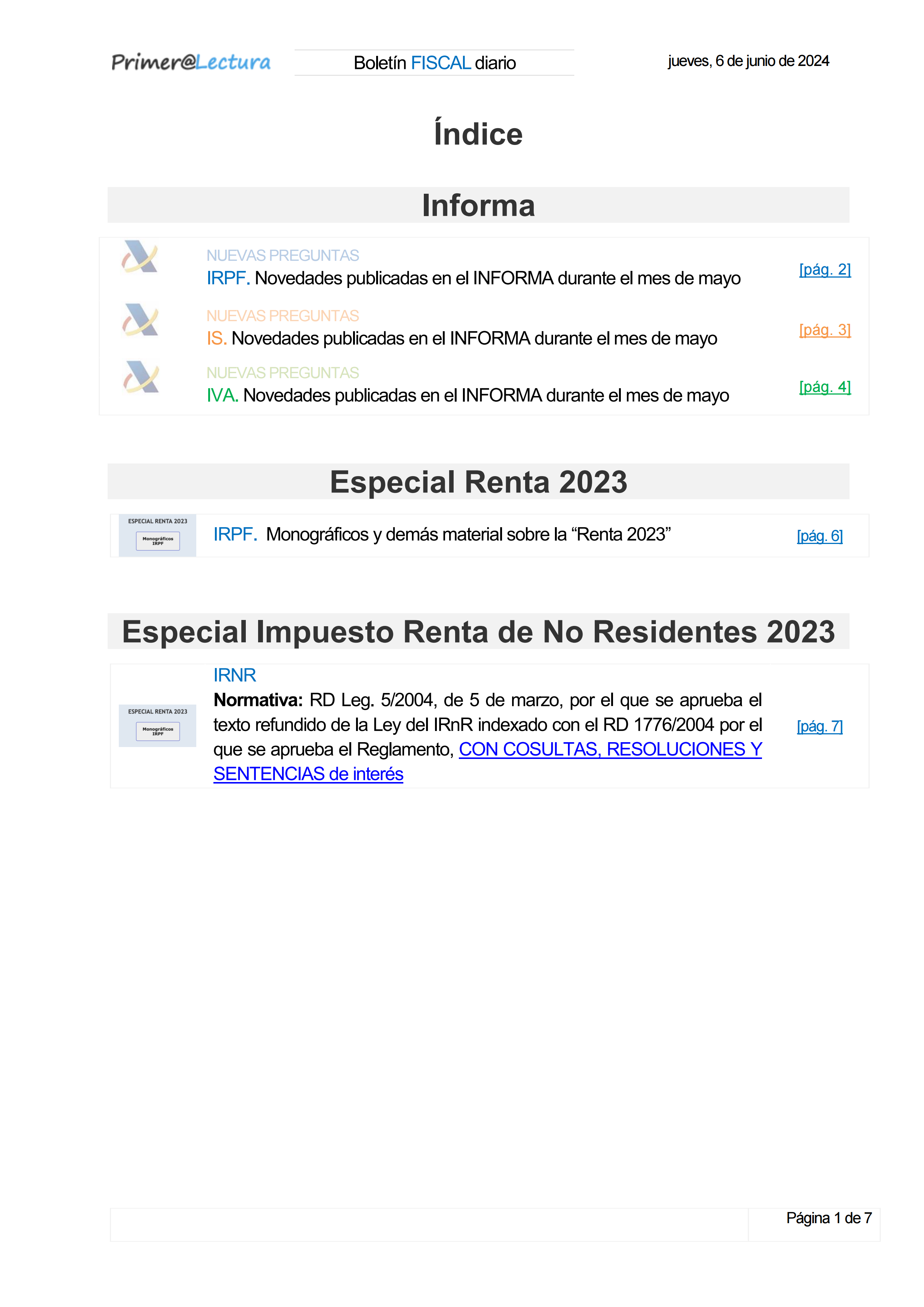 Boletín fiscal 06/06/2024