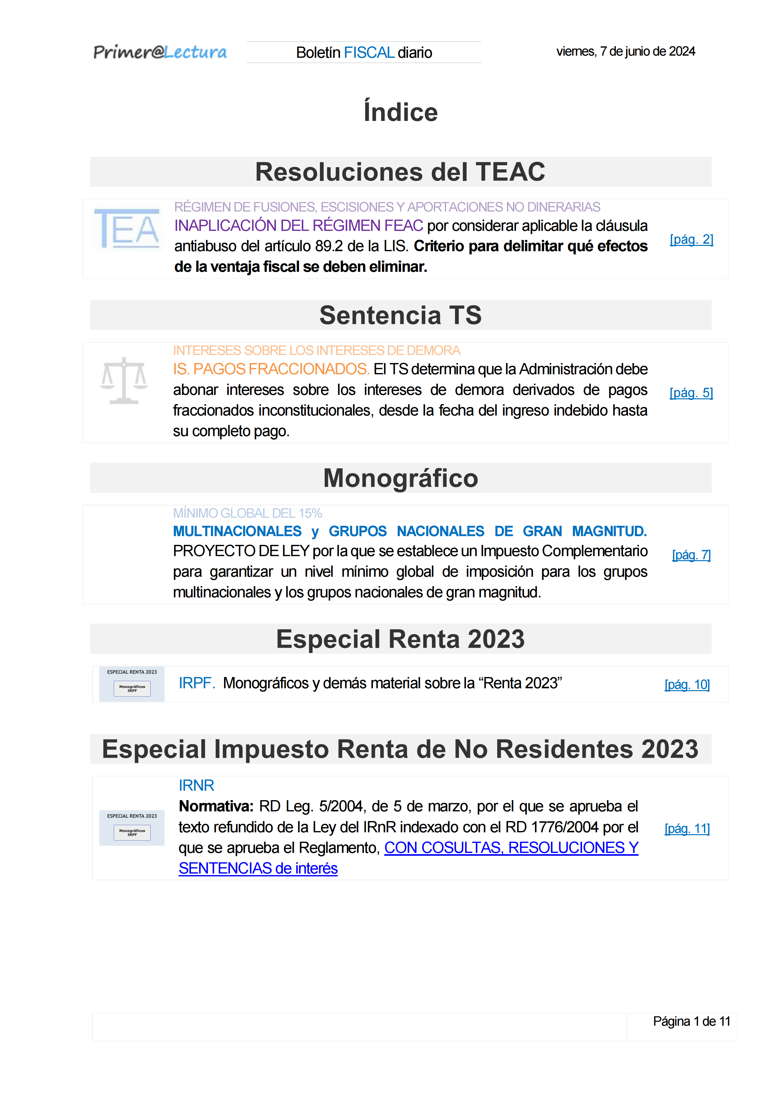 Boletín fiscal 07/06/2024