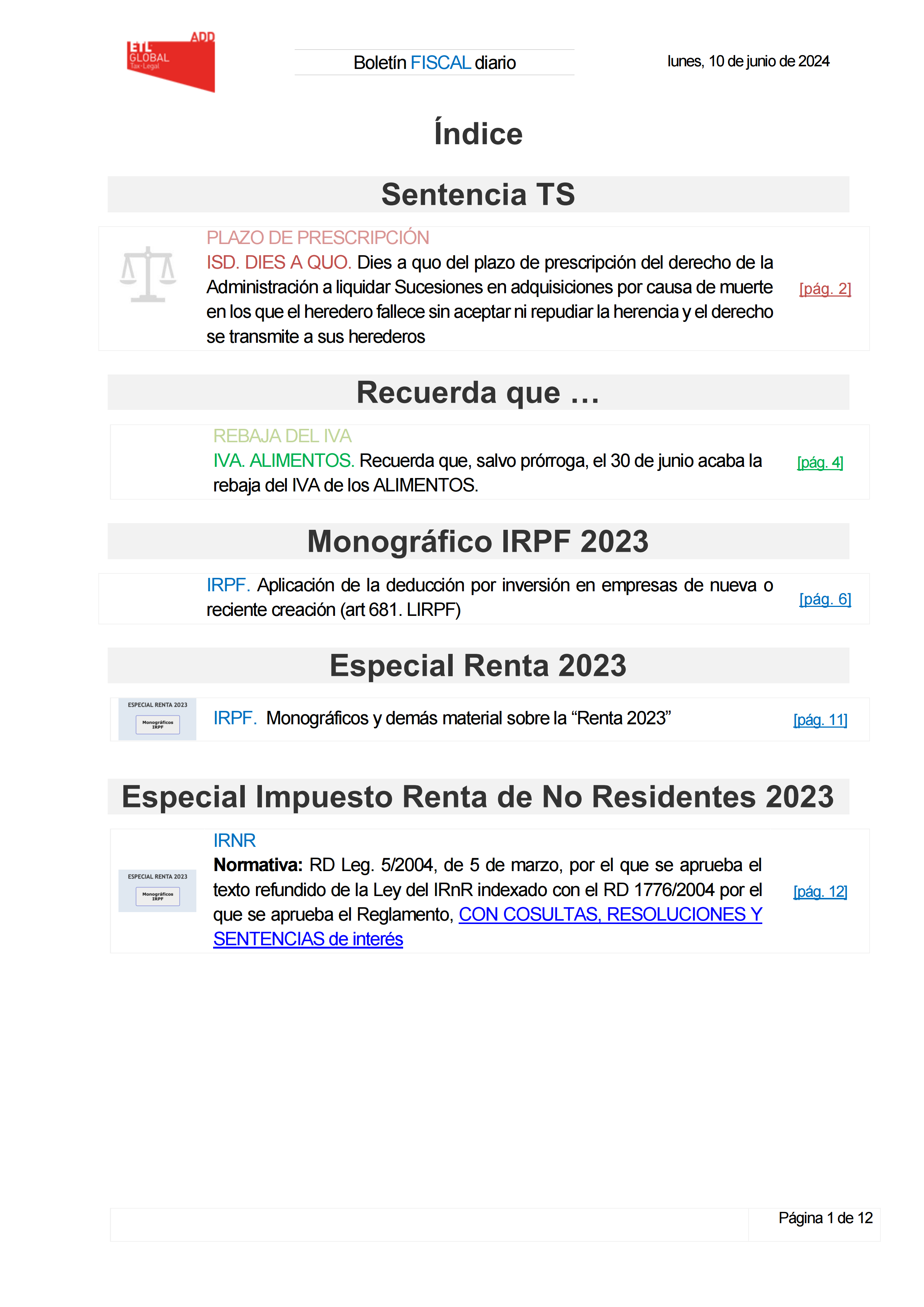 Boletín fiscal 10/06/2024
