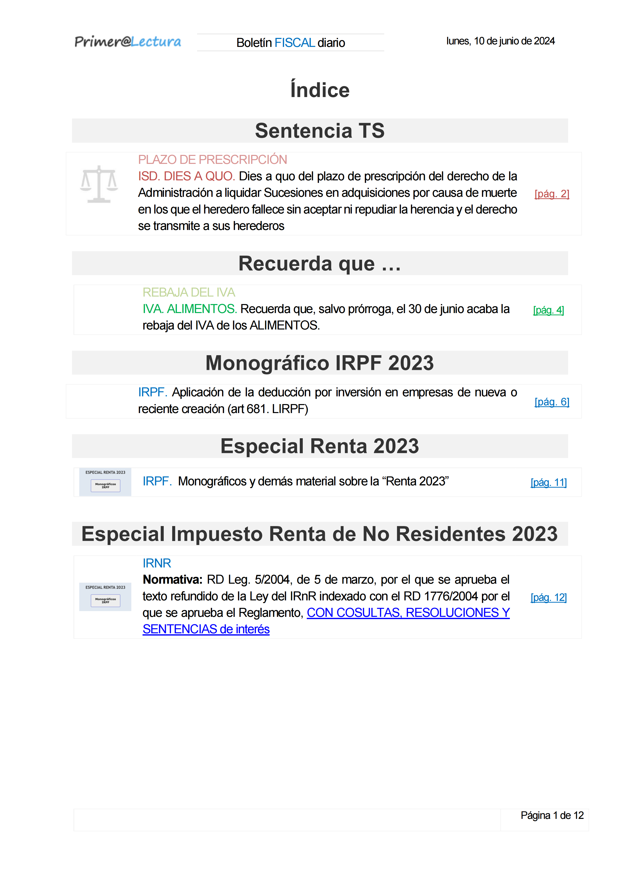 Boletín fiscal 10/06/2024