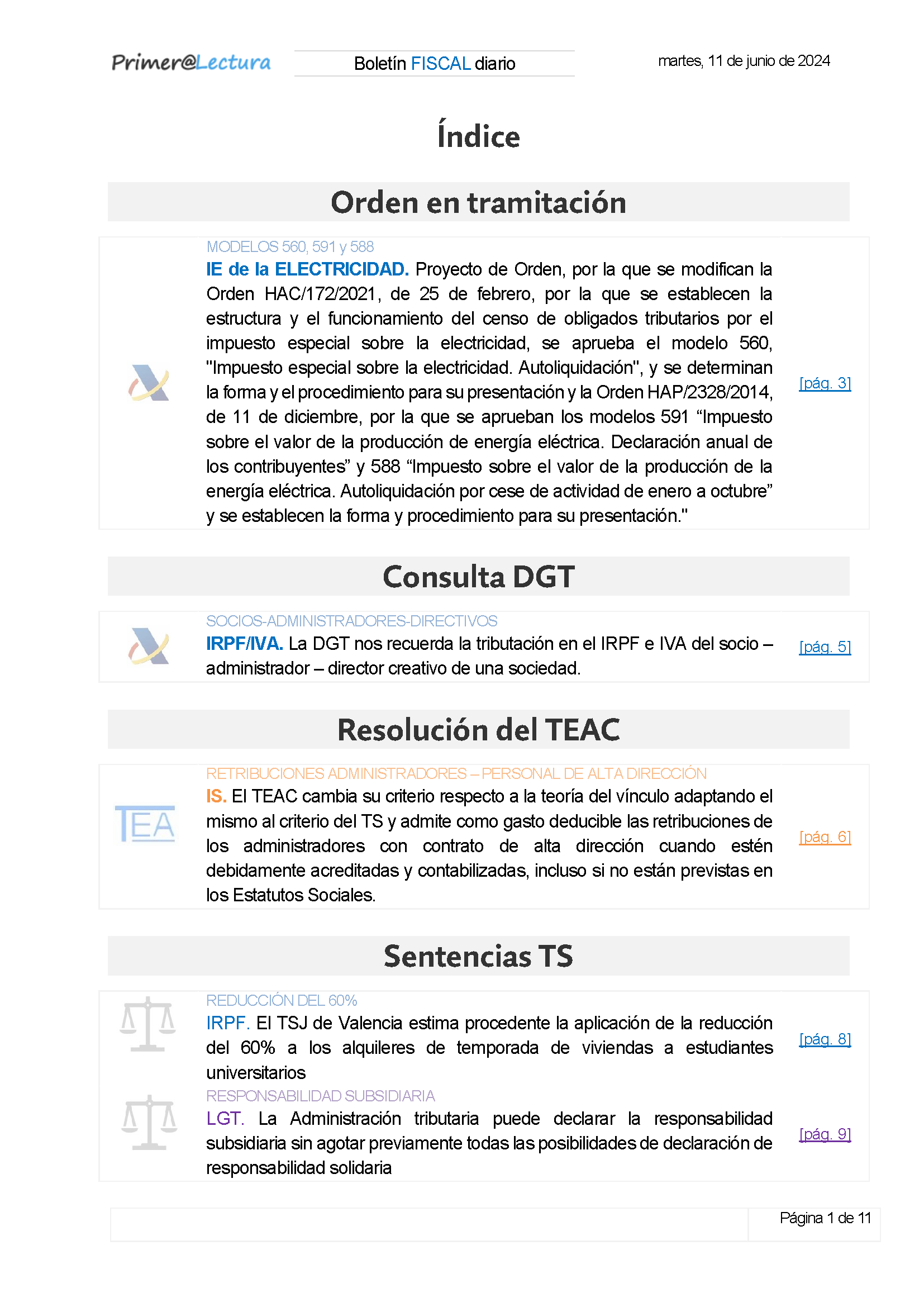 Boletín fiscal 11/06/2024